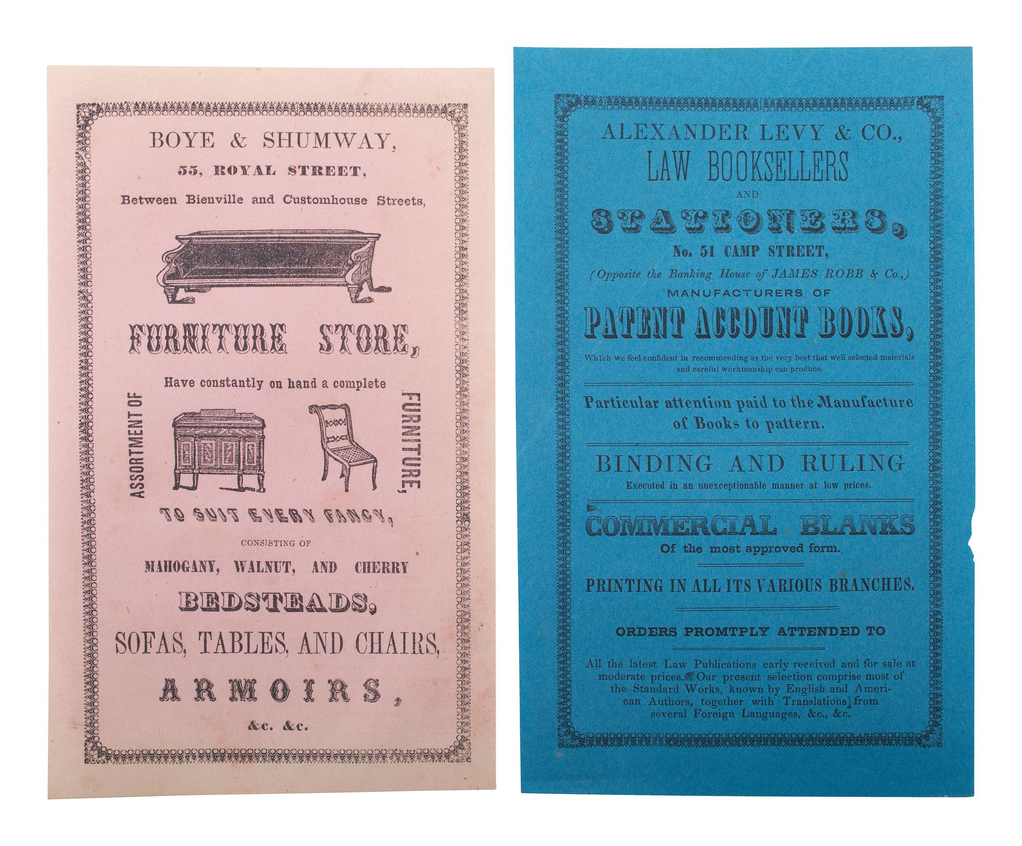 [LOUISIANA]. Ephemera related to New Orleans and the state of Louisiana, including: