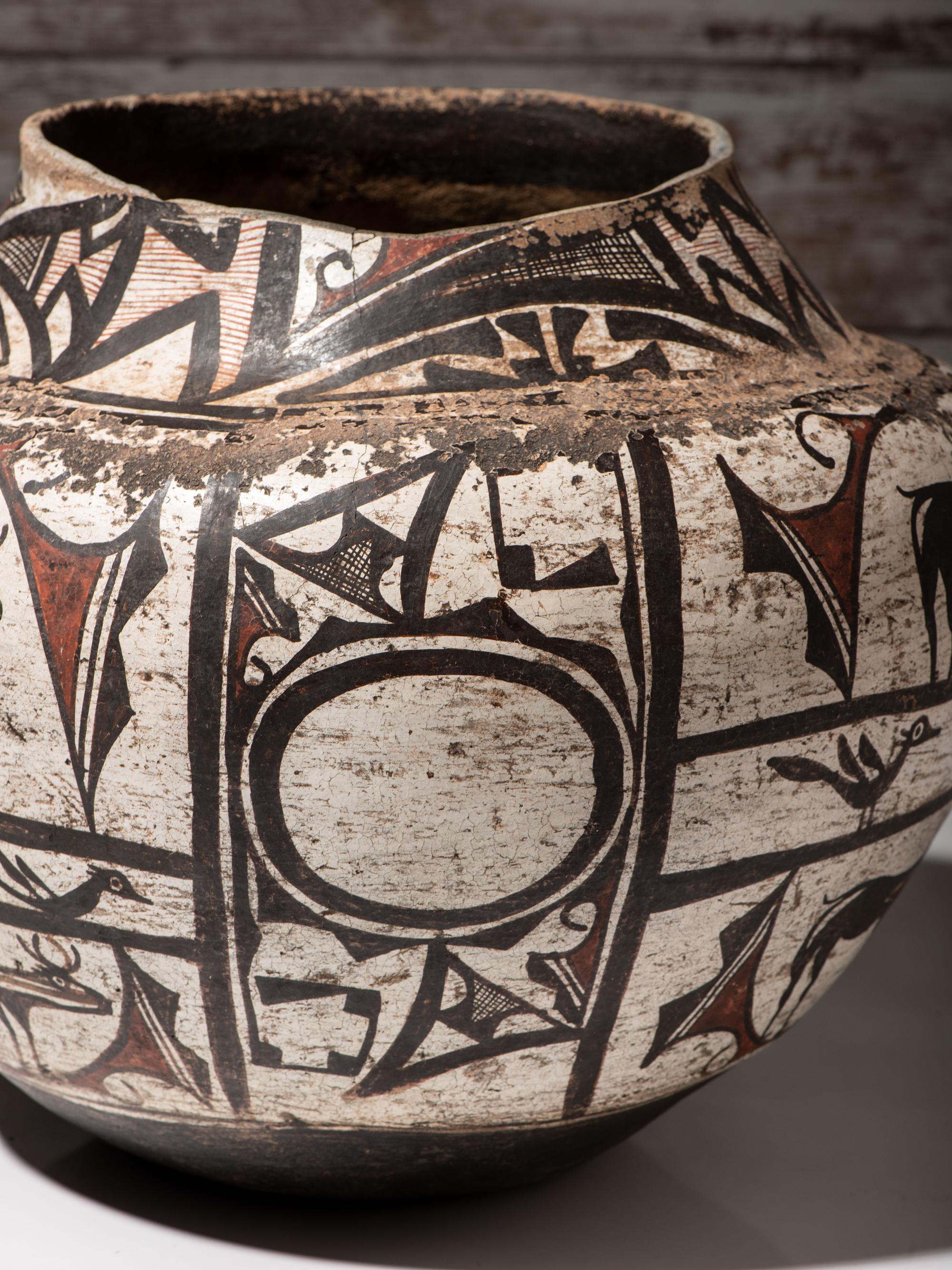 Zuni Polychrome Pottery Olla