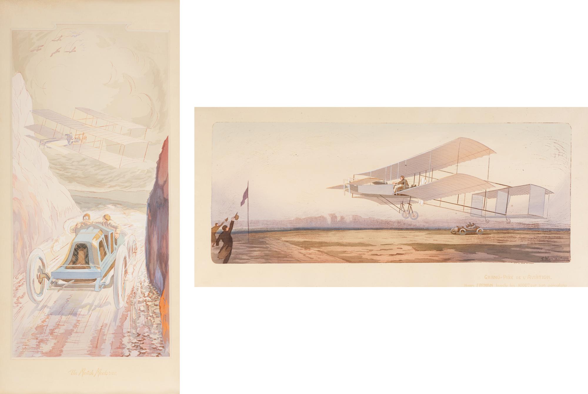 A Pair of Prints ( Un Match Moderne and Grand Prix De L'Aviation )