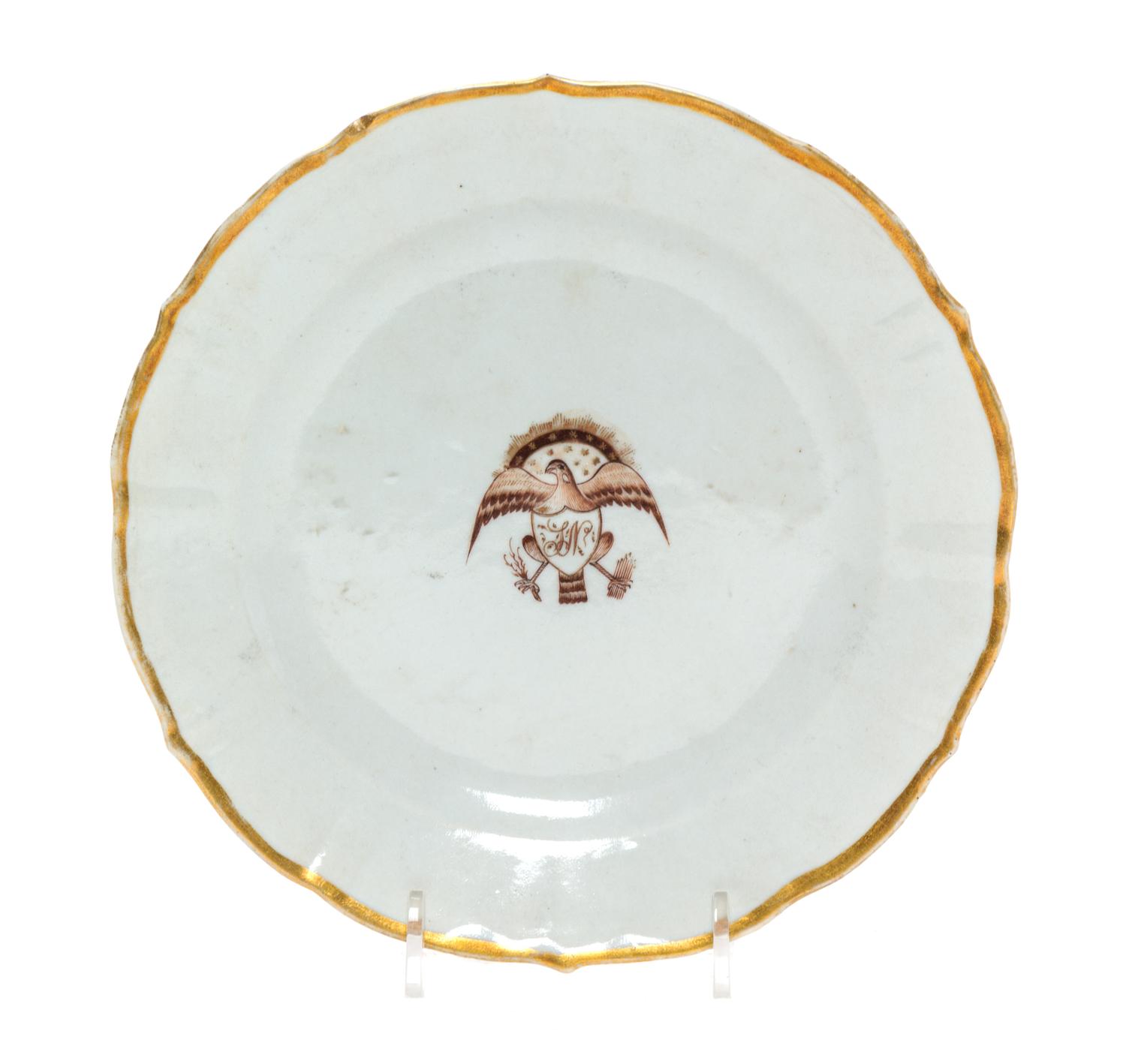 A Chinese Export American Market Porcelain Plate Diameter 7 3/4 inches.