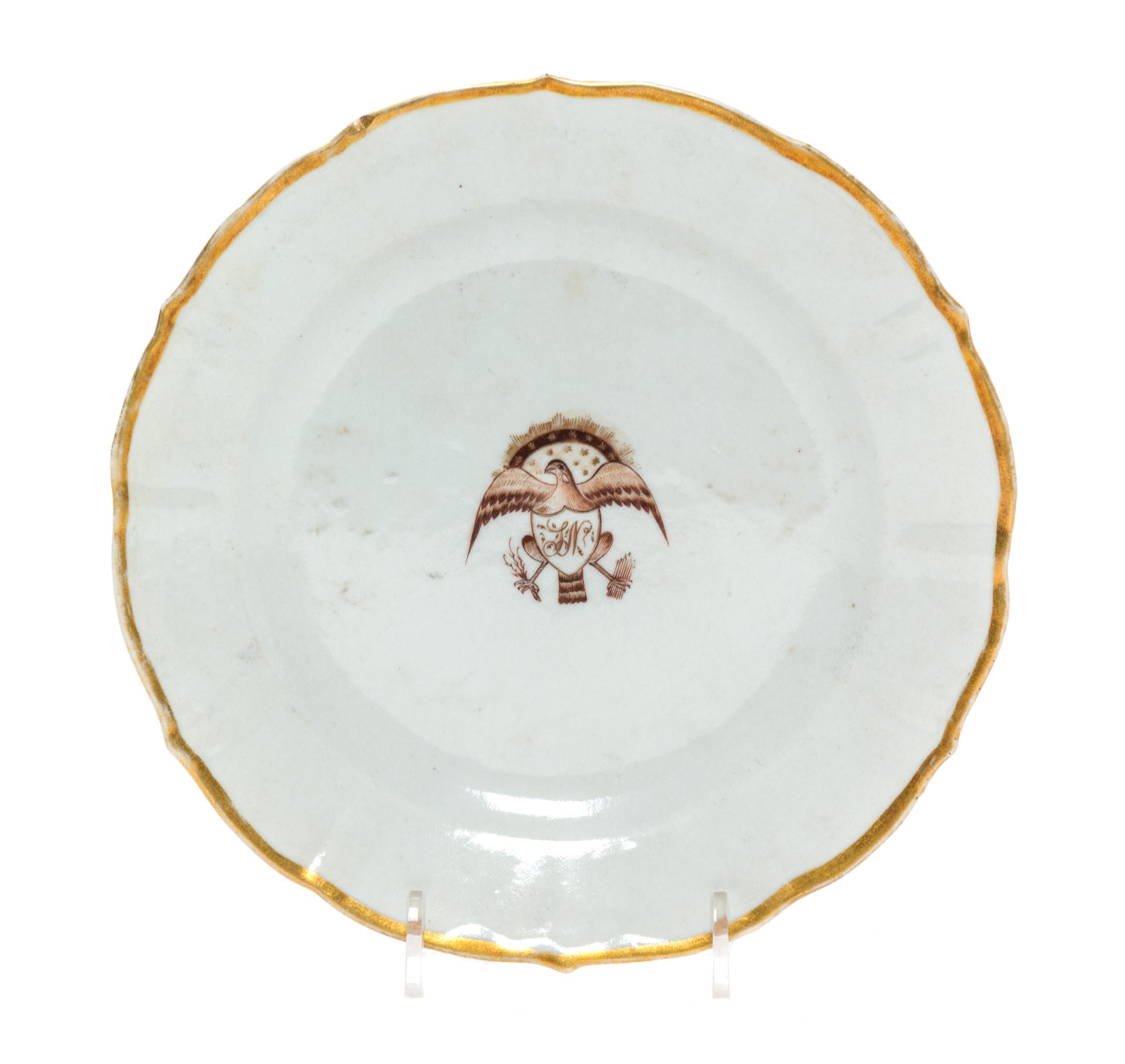 A Chinese Export American Market Porcelain Plate Diameter 7 3/4 inches.