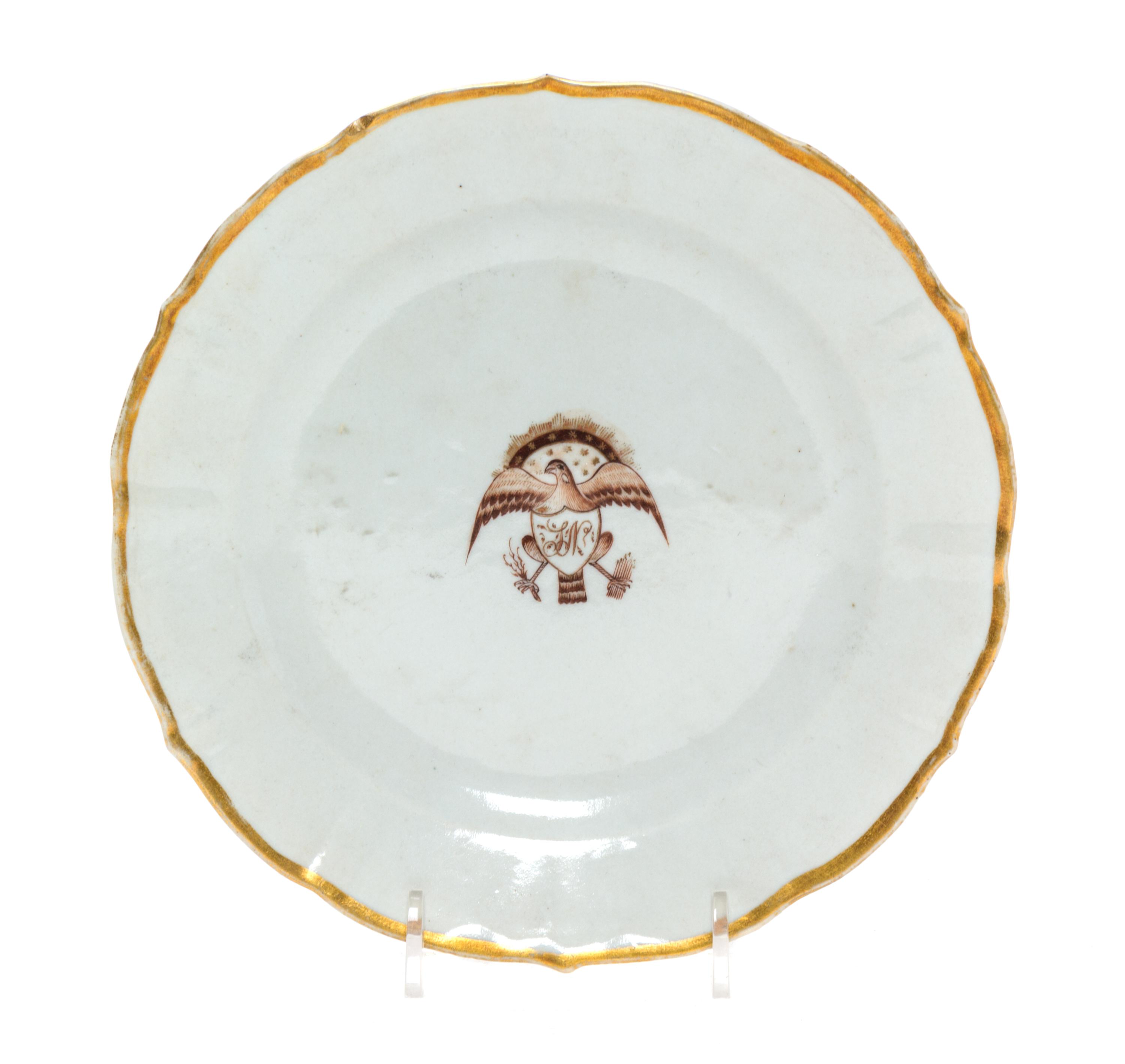 A Chinese Export American Market Porcelain Plate Diameter 7 3/4 inches.