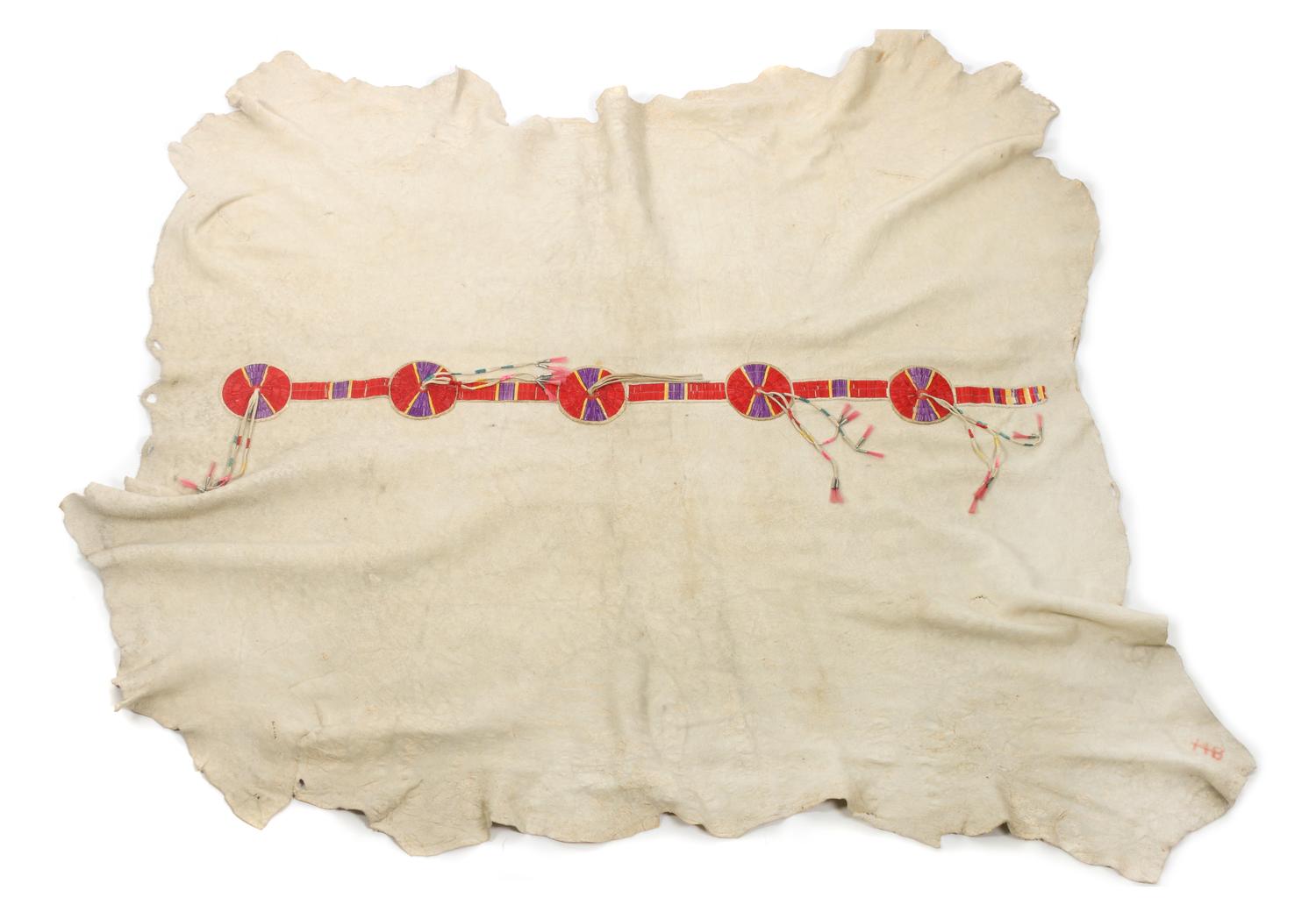 A Crow Robe Length 64 x width 72 inches.