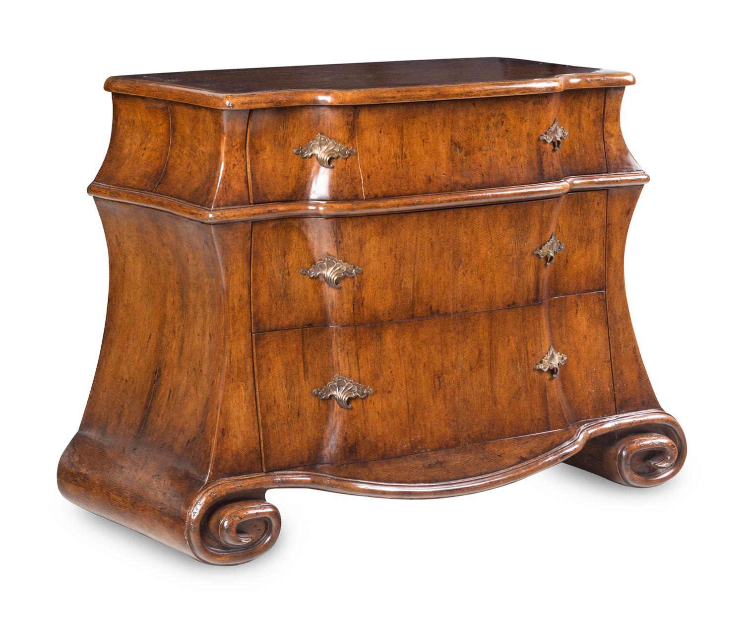 A Therien Studios Burl Walnut Chest of Drawers