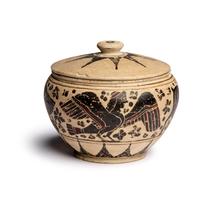 A Corinthian Pottery Lidded Pyxis with Animal Procession