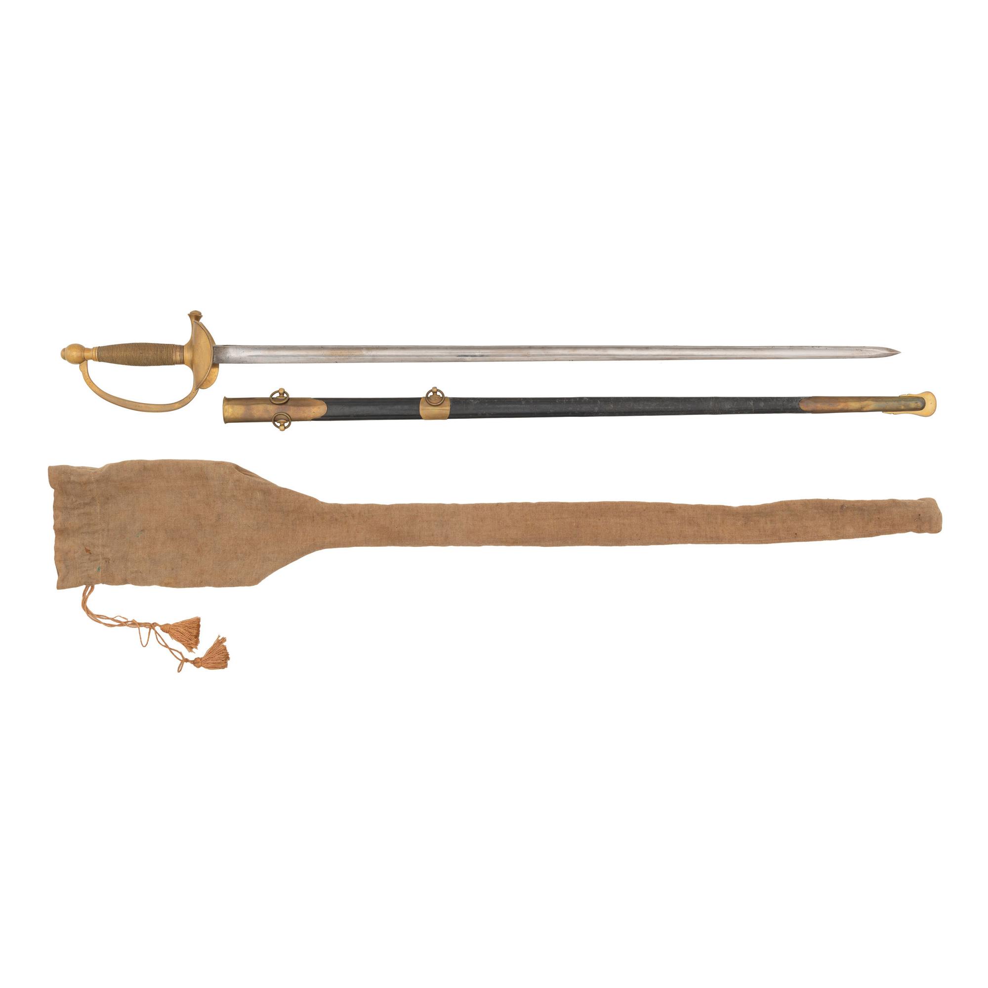 1864 Dated Ames U.S. Model 1840 NCO Sword with Scabbard & Cloth Bag