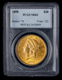 A United States 1898 Liberty Head $20 Gold Coin