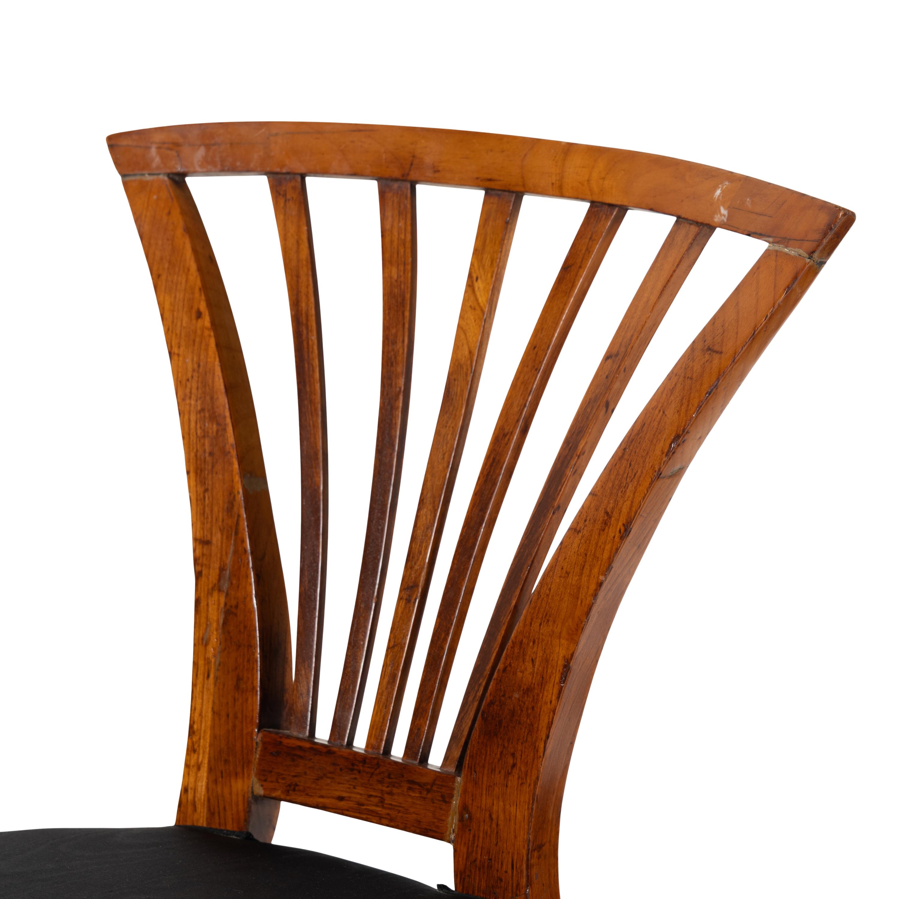 A Pair of Biedermeier Fruitwood Side Chairs