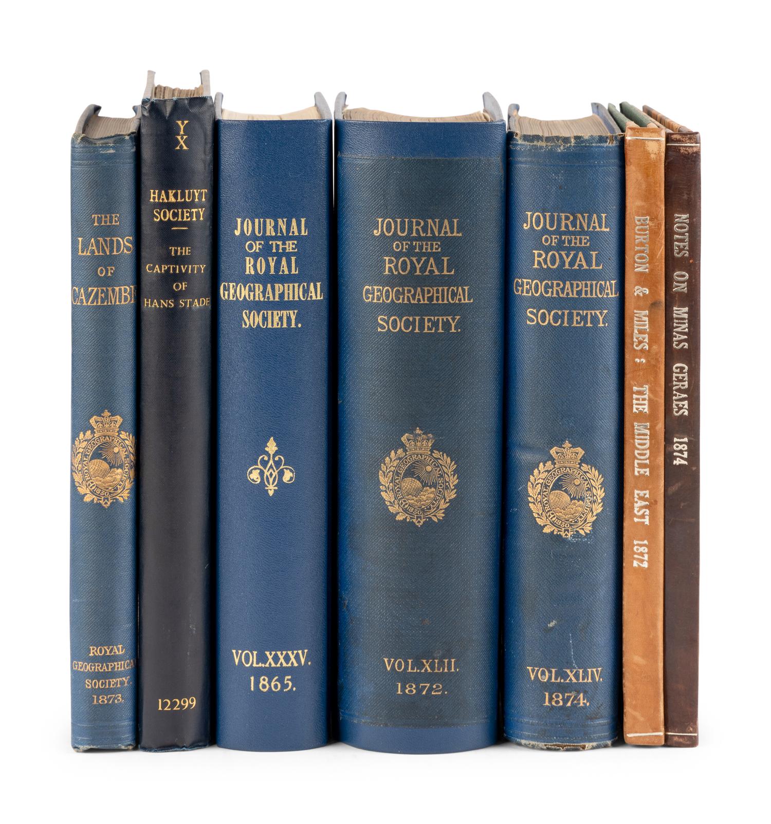[BURTON, Richard Francis, Sir (1821-1890)]. A group of 8 works related to exploration and scientific journals, comprising: