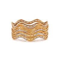 BICOLOR GOLD BANGLE BRACELET SET