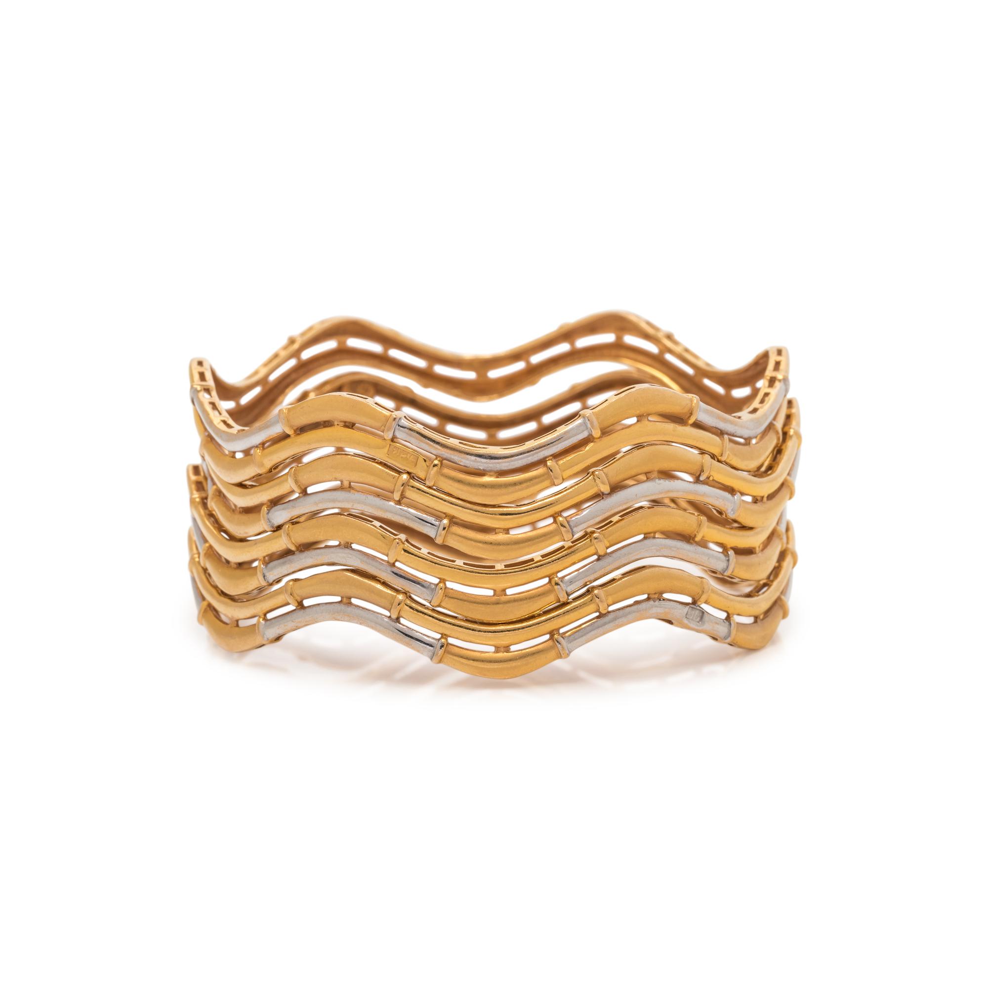 BICOLOR GOLD BANGLE BRACELET SET