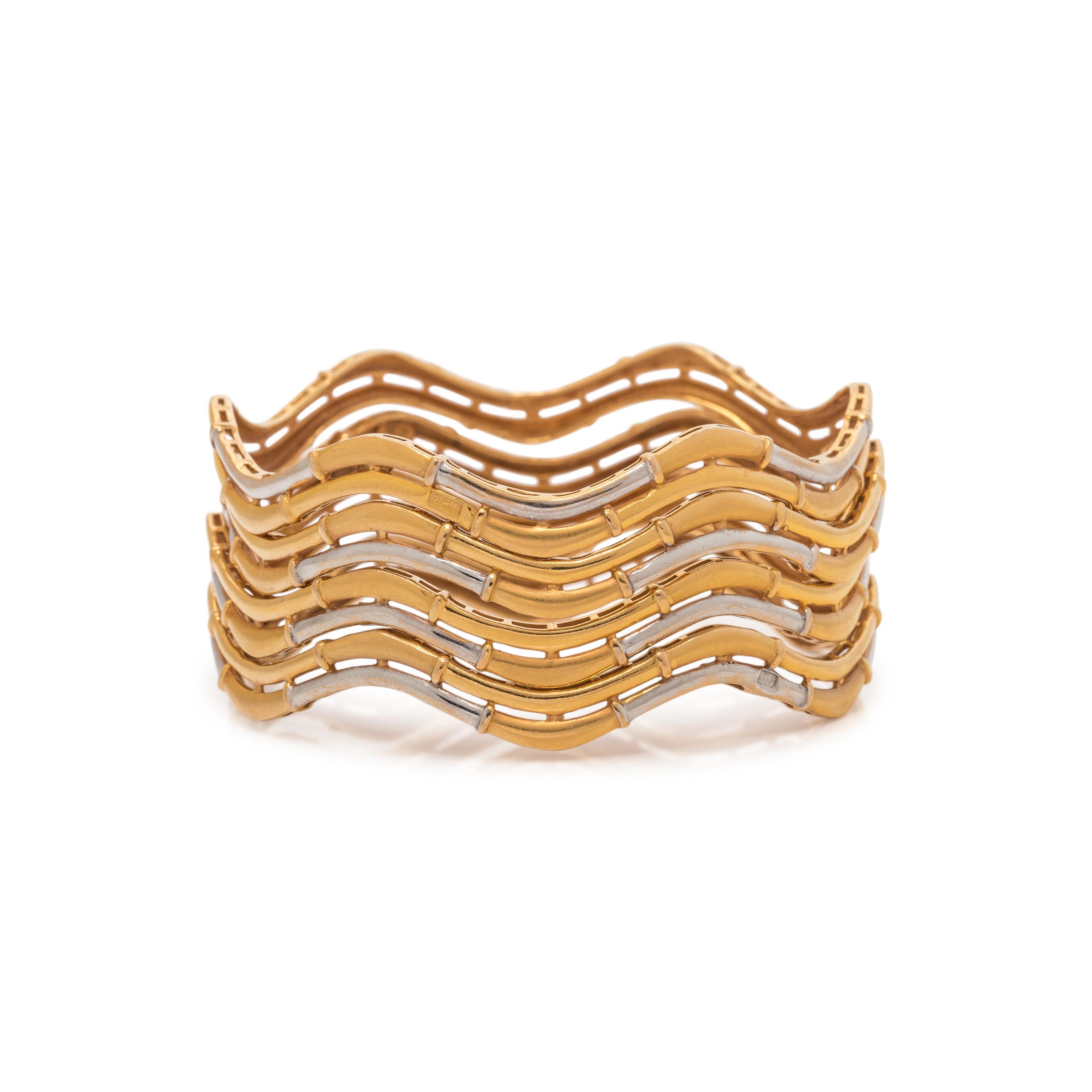 BICOLOR GOLD BANGLE BRACELET SET