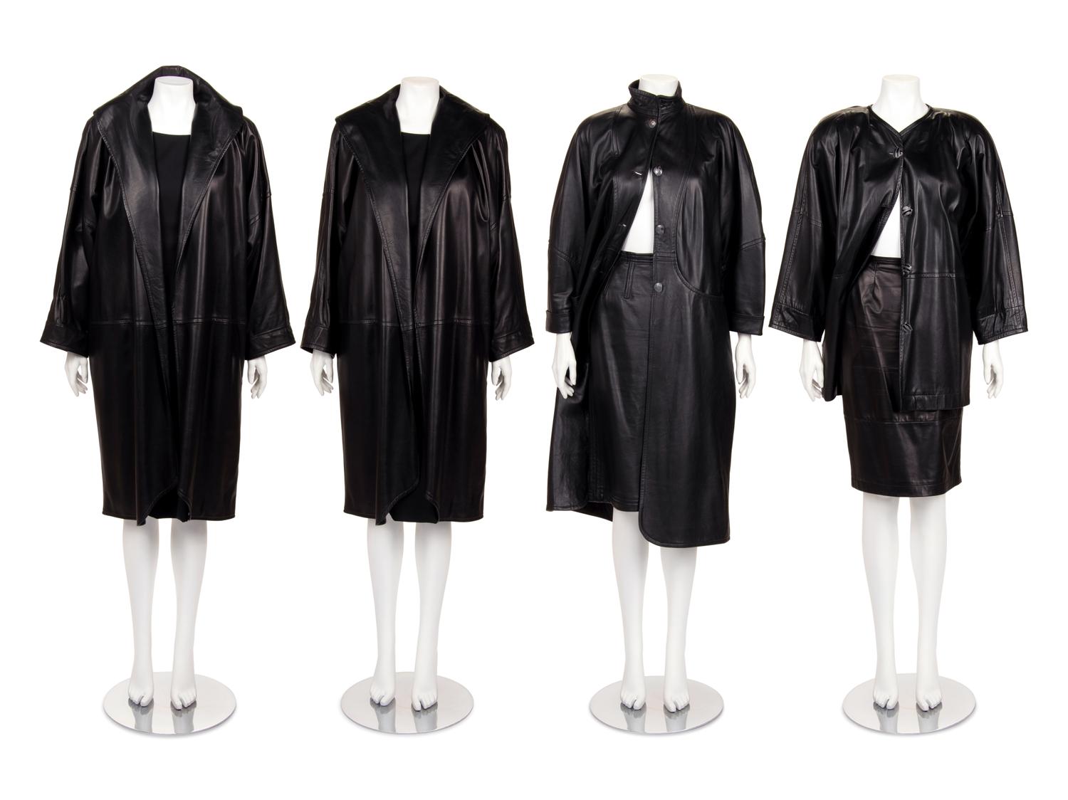 Nine Jean Muir Leather Outerwear Pieces, 1980s