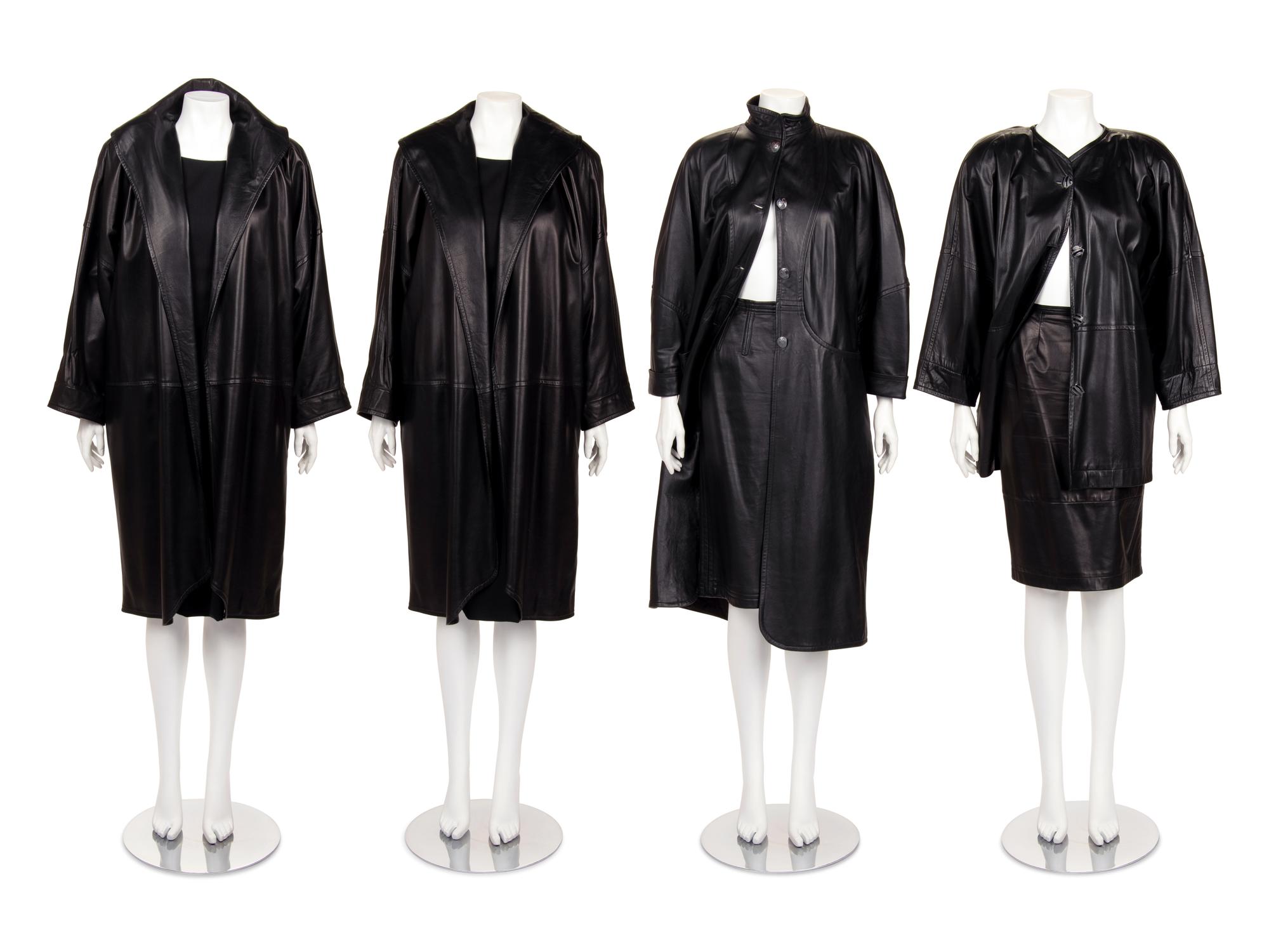 Nine Jean Muir Leather Outerwear Pieces, 1980s
