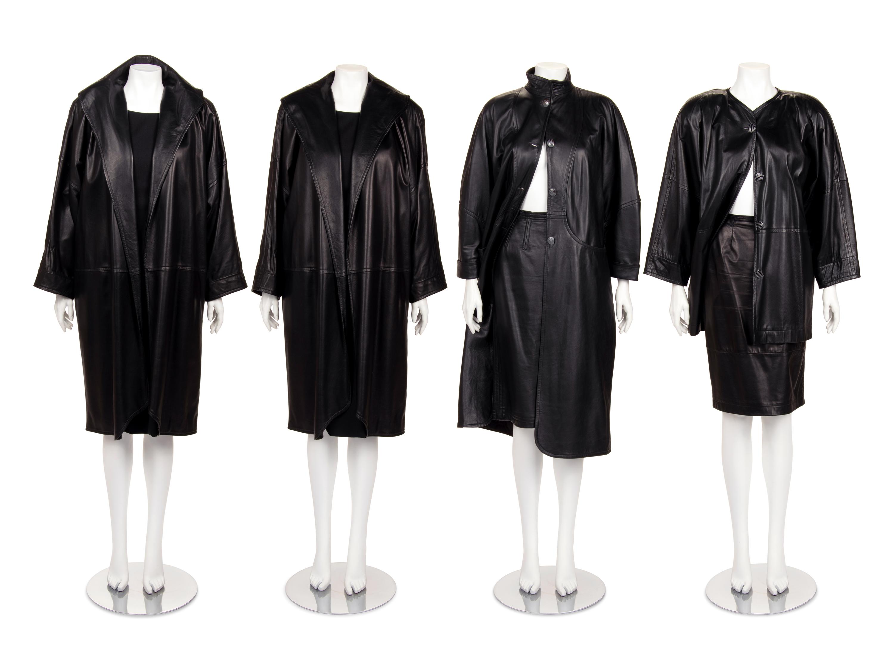 Nine Jean Muir Leather Outerwear Pieces, 1980s