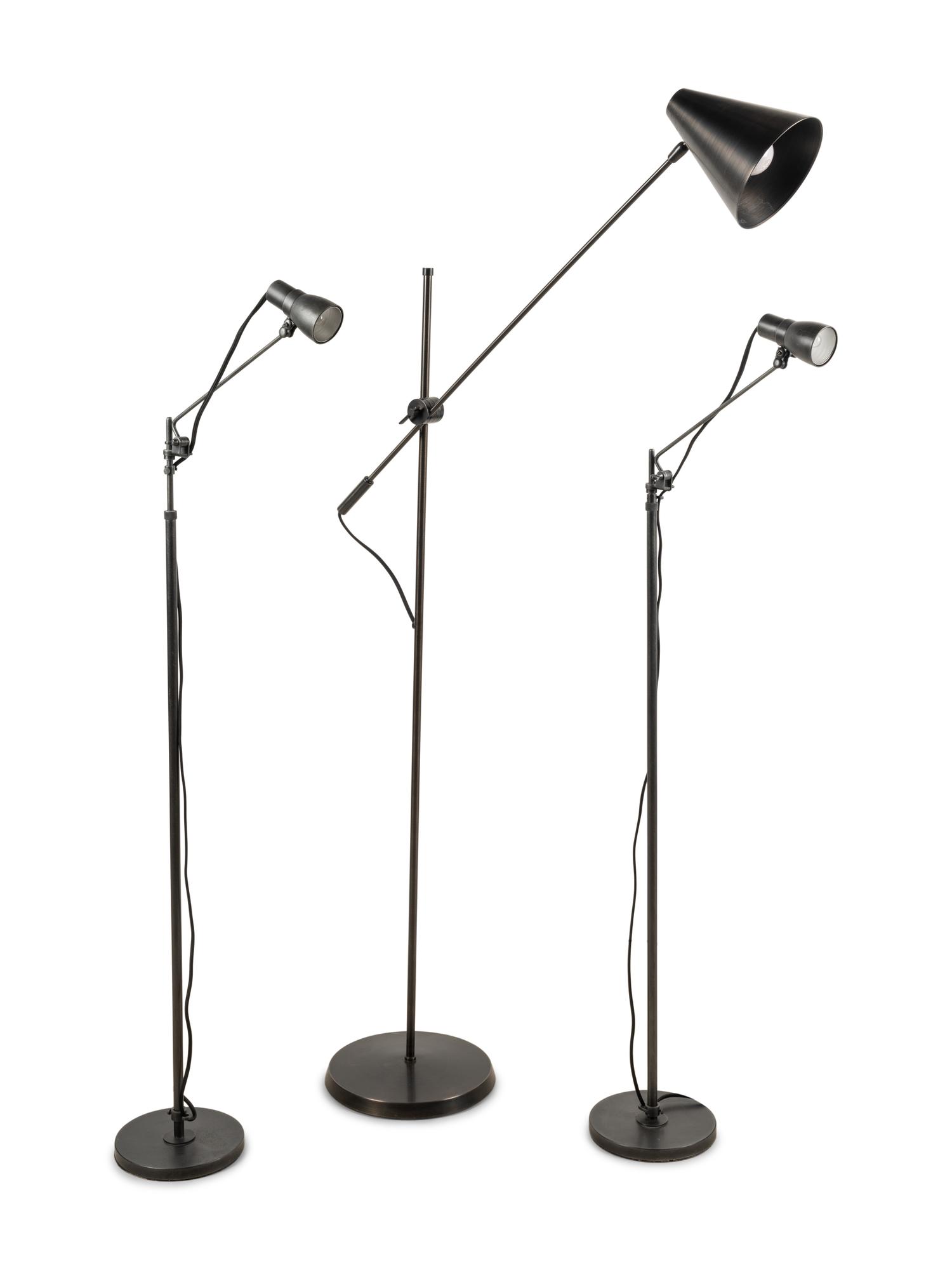 Three Contemporary Cantilever Floor Lamps