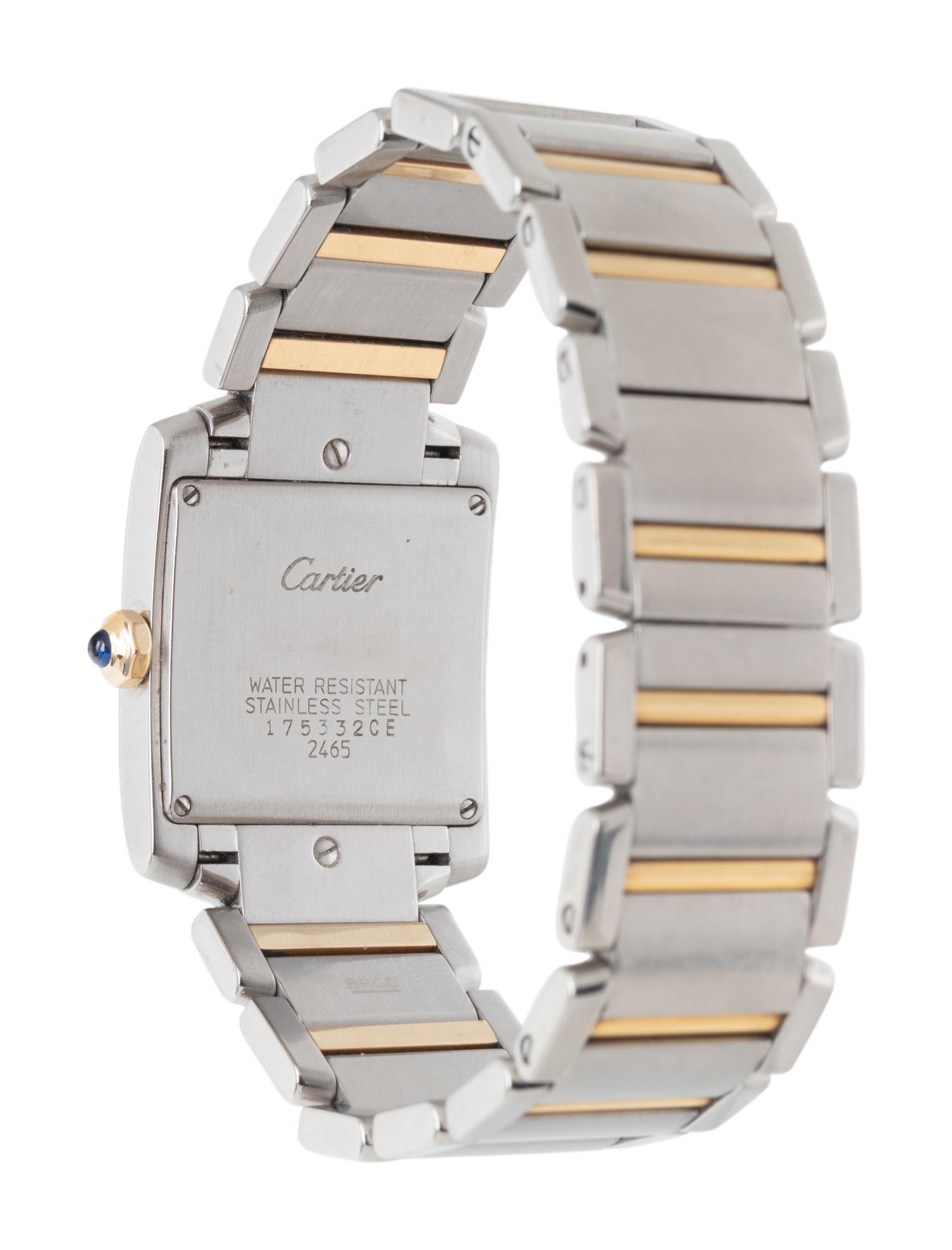 CARTIER, STAINLESS STEEL AND 18K YELLOW GOLD 'TANK FRANÇAISE' WATCH