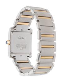CARTIER, STAINLESS STEEL AND 18K YELLOW GOLD 'TANK FRANÇAISE' WATCH