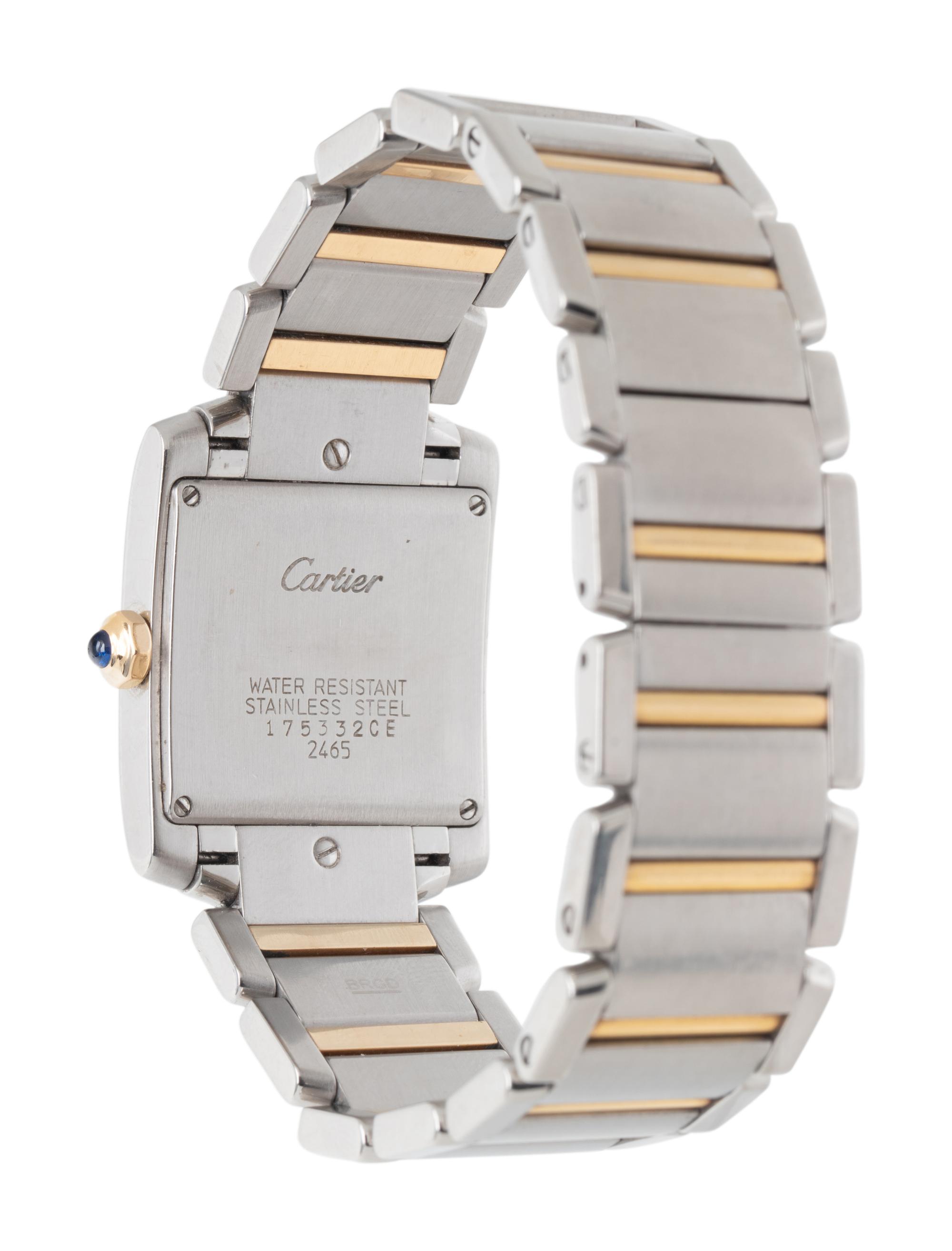 CARTIER, STAINLESS STEEL AND 18K YELLOW GOLD 'TANK FRANÇAISE' WATCH