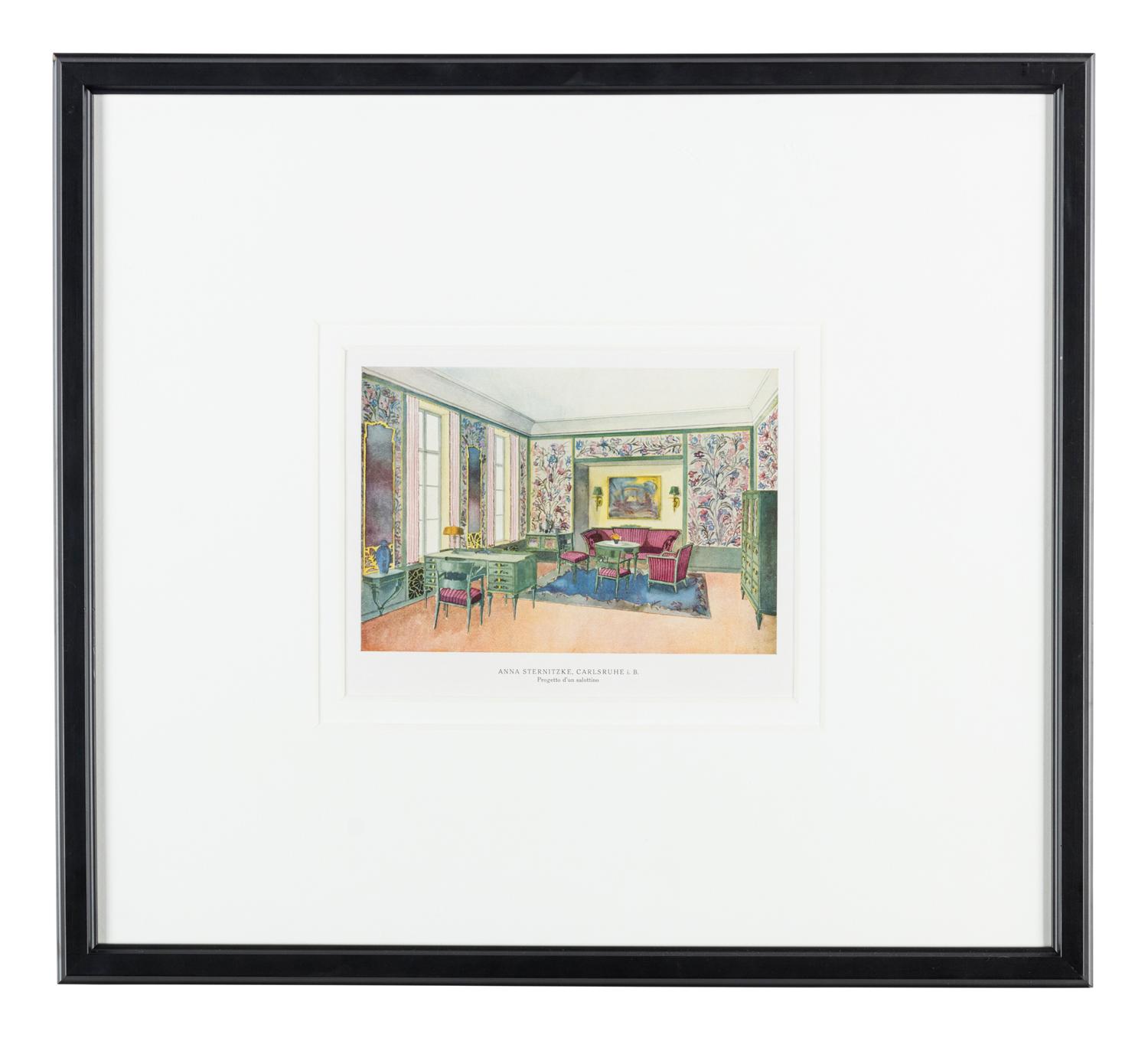 Eight Lithographs Depicting Interiors — 20TH CENTURY