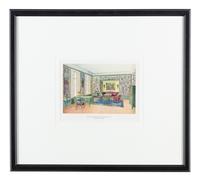 Eight Lithographs Depicting Interiors — 20TH CENTURY