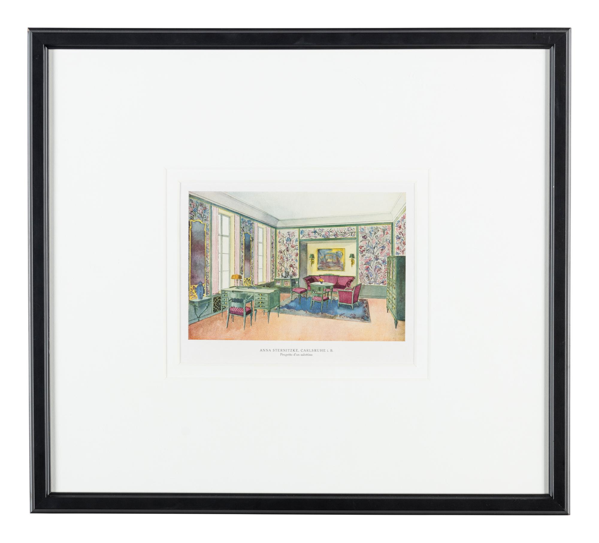 Eight Lithographs Depicting Interiors — 20TH CENTURY