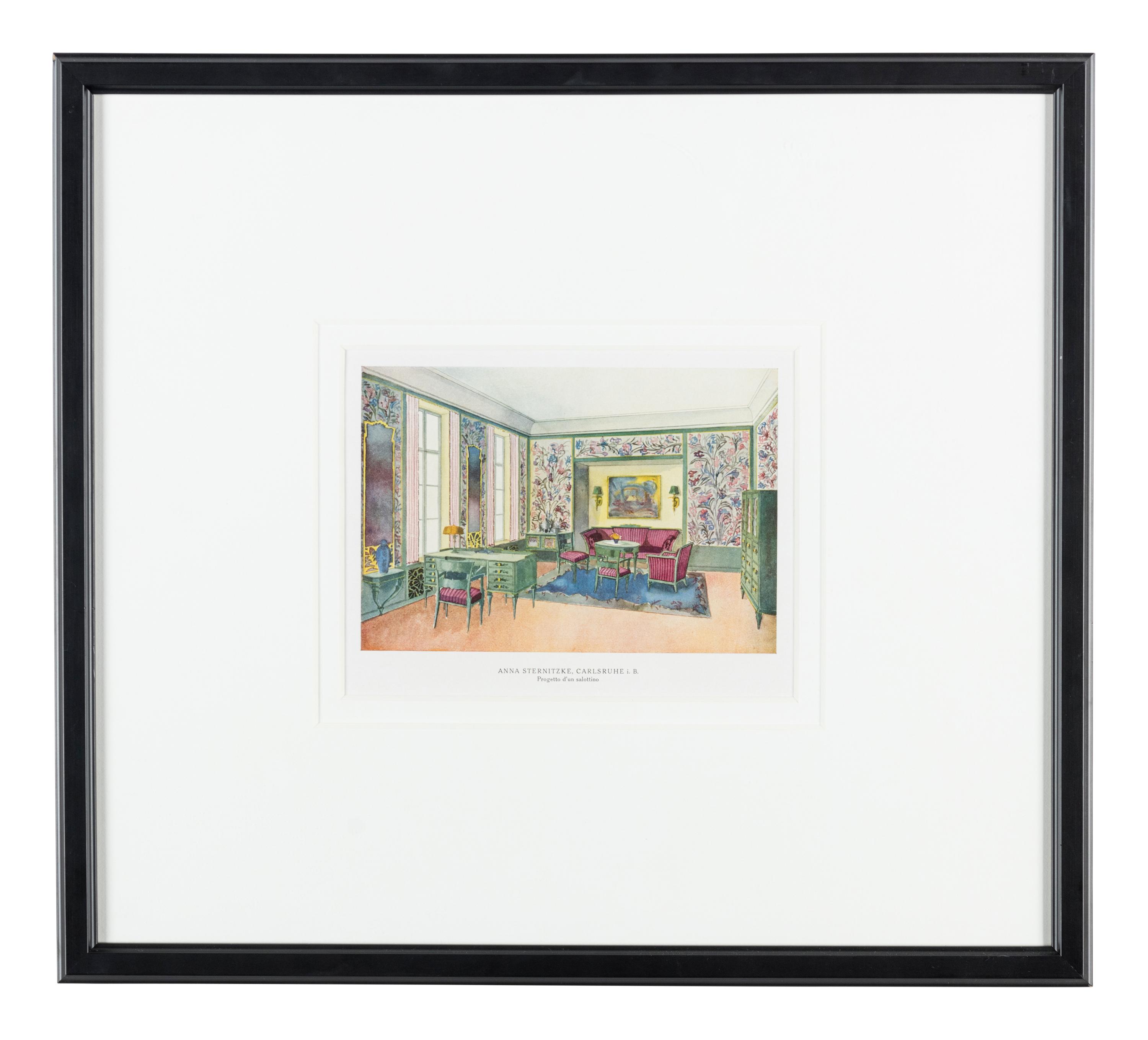 Eight Lithographs Depicting Interiors — 20TH CENTURY