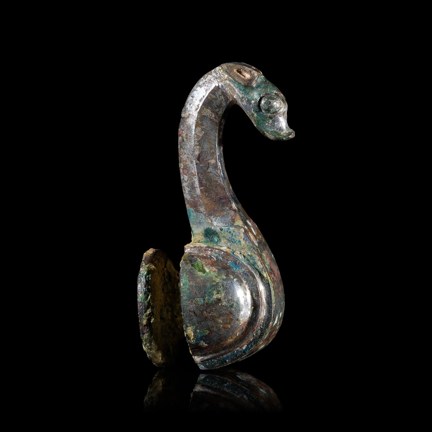 Three Chinese Metal Garment Hooks, Warring State Period-Han Dynasty 戰國-漢 帶 鉤 三件