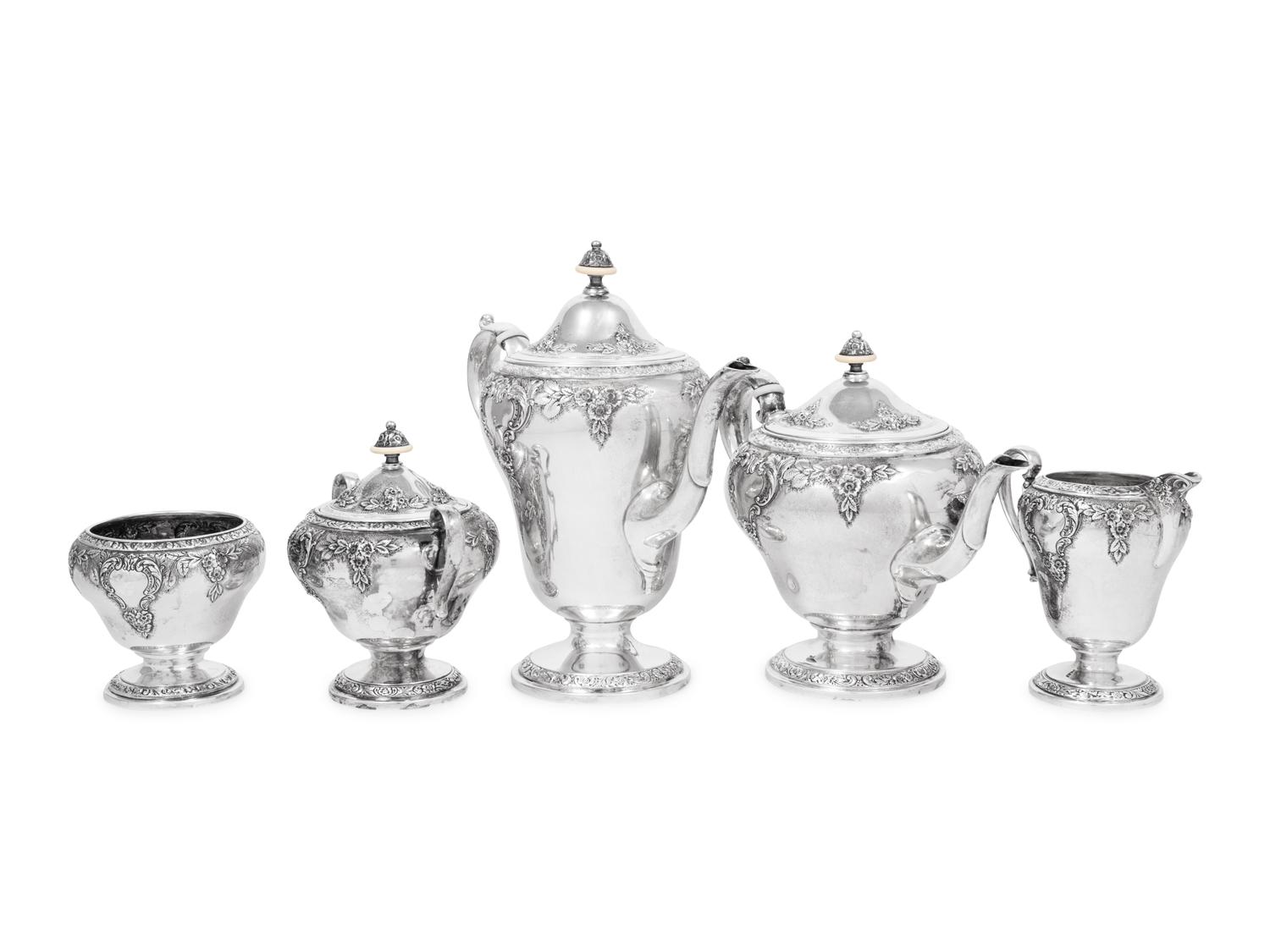 An American Silver Five-Piece Tea and Coffee Service
