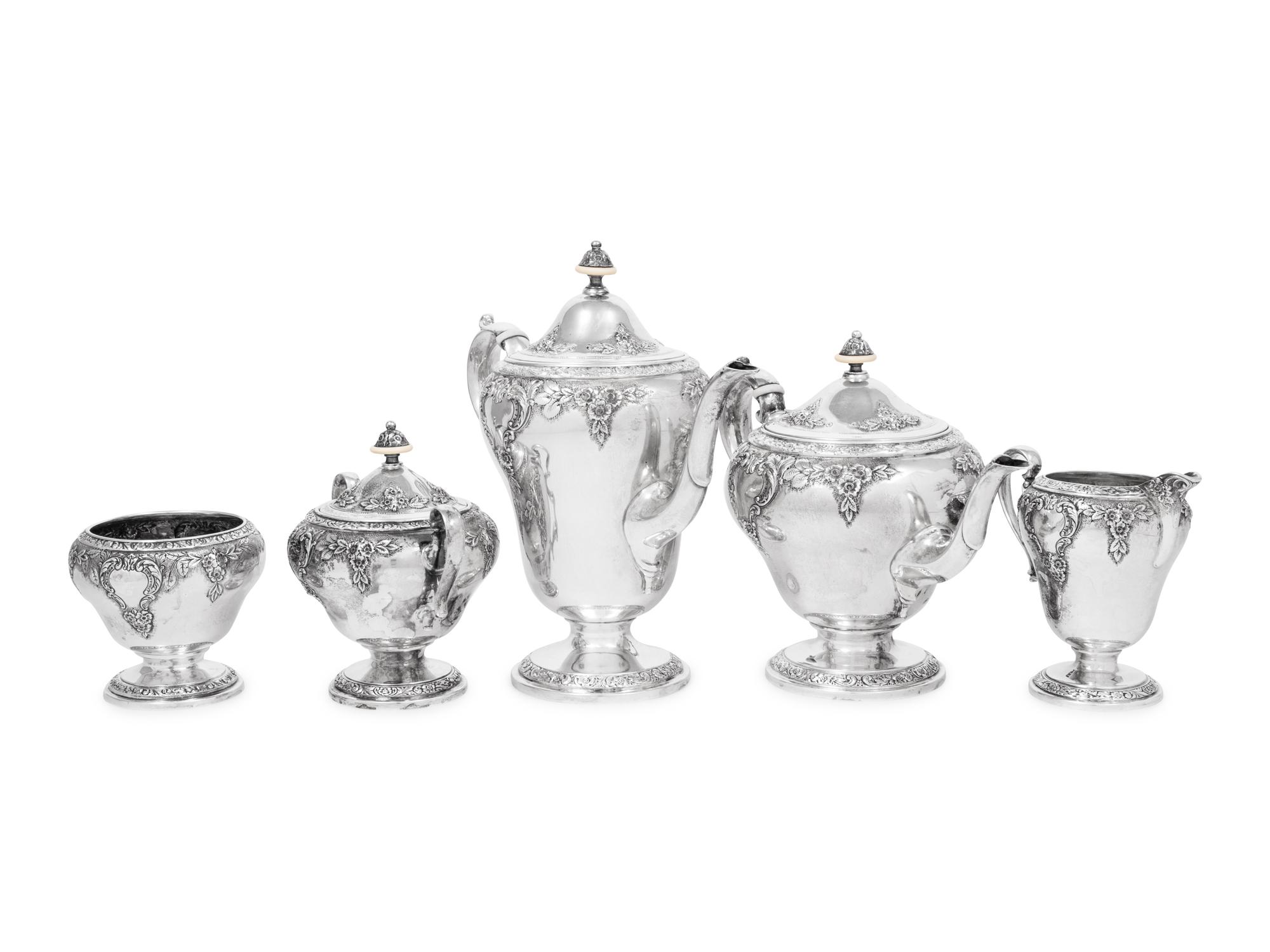 An American Silver Five-Piece Tea and Coffee Service