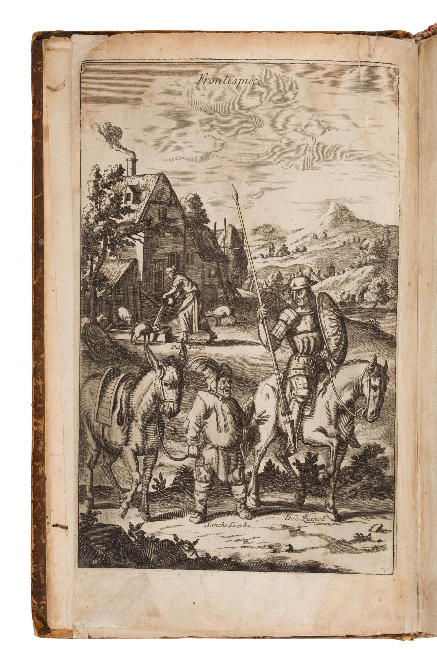 Cervantes Saavedra, Miguel de (1587-1616). The History of the Most Renowned Don Quixote of Mancha: and His Trusty Squire Sancho Pancha . John Phillips, translator. London: Printed by Tho. Hodgkin, and are to be sold by John Newton, 1687.
