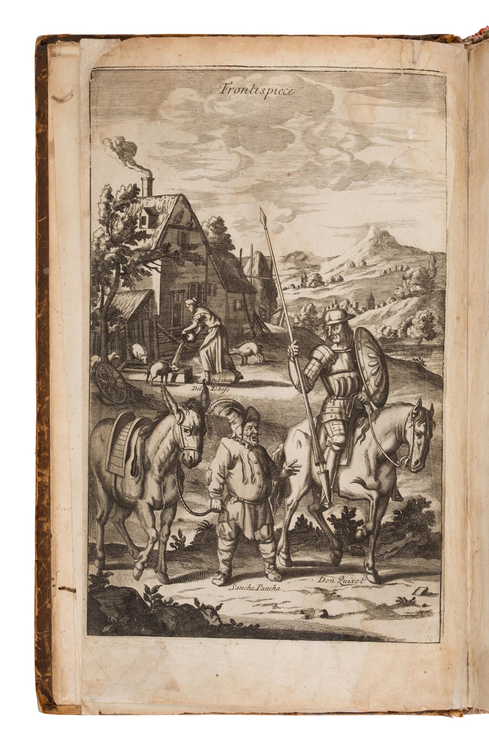 Cervantes Saavedra, Miguel de (1587-1616). The History of the Most Renowned Don Quixote of Mancha: and His Trusty Squire Sancho Pancha . John Phillips, translator. London: Printed by Tho. Hodgkin, and are to be sold by John Newton, 1687.