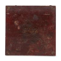 A Classical Red Paint and Gilt Stencil Decorated Cherrywood Side Table