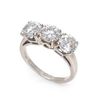 A 14 Karat White Gold and Diamond Ring,
