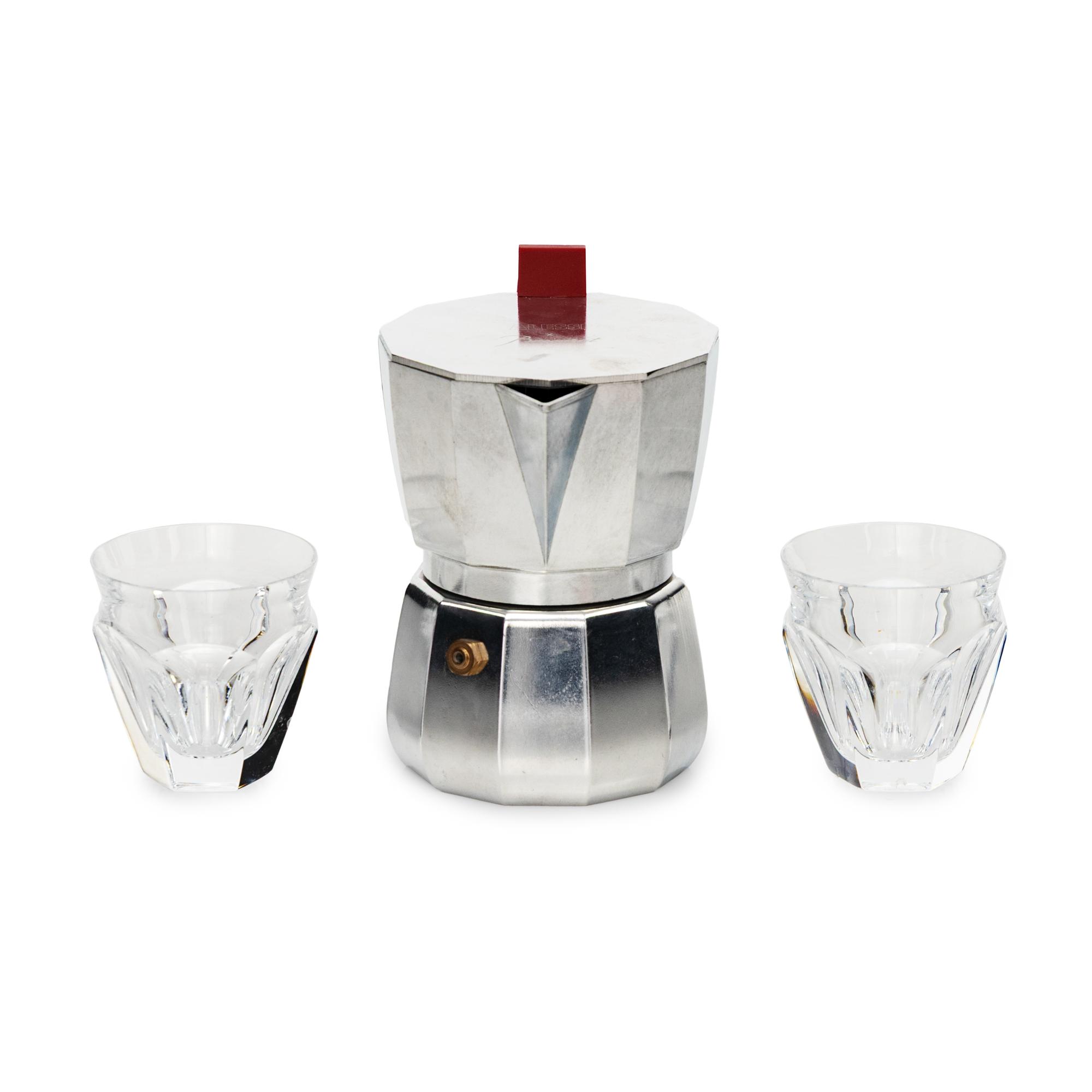 A Baccarat and Alessi Espresso Set