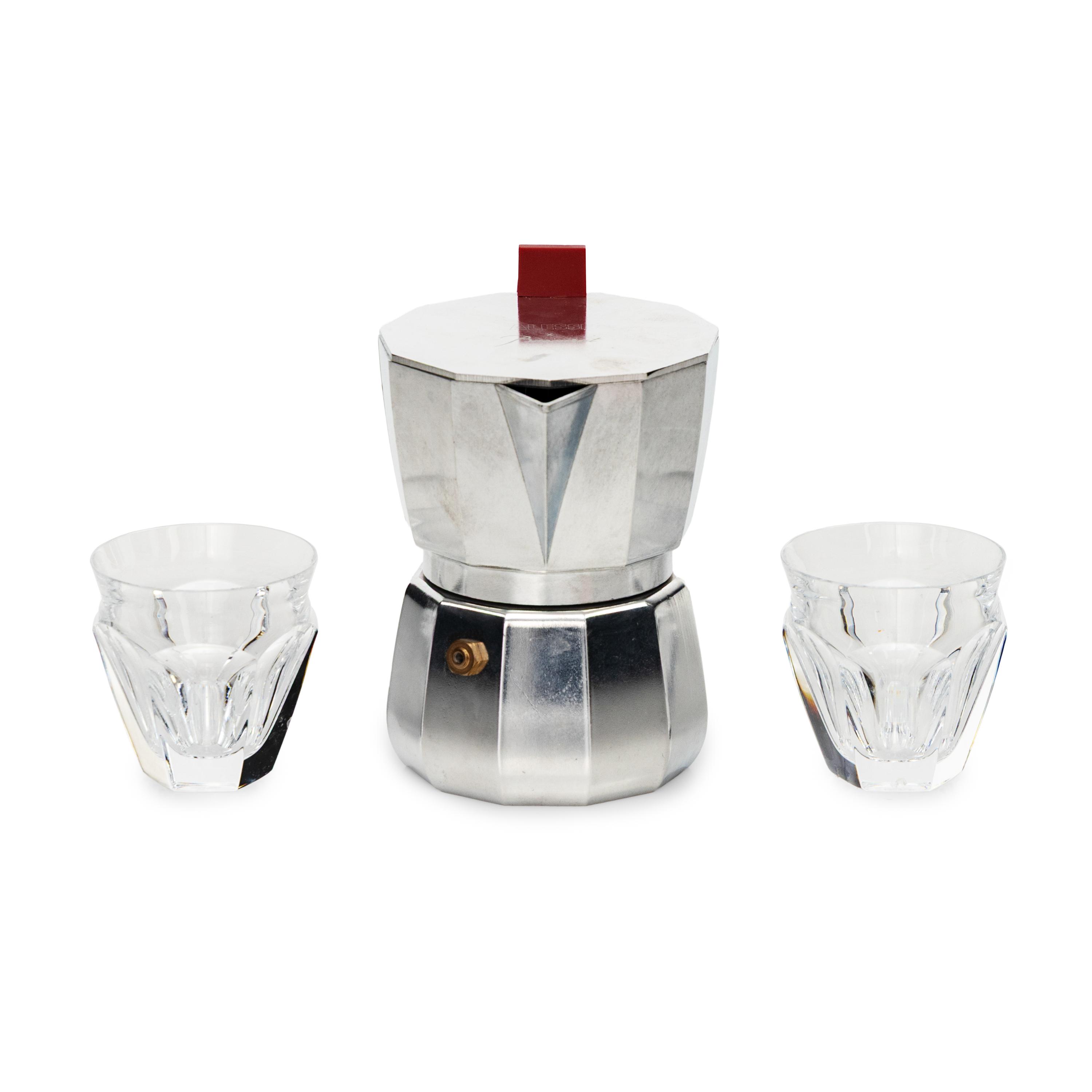 A Baccarat and Alessi Espresso Set