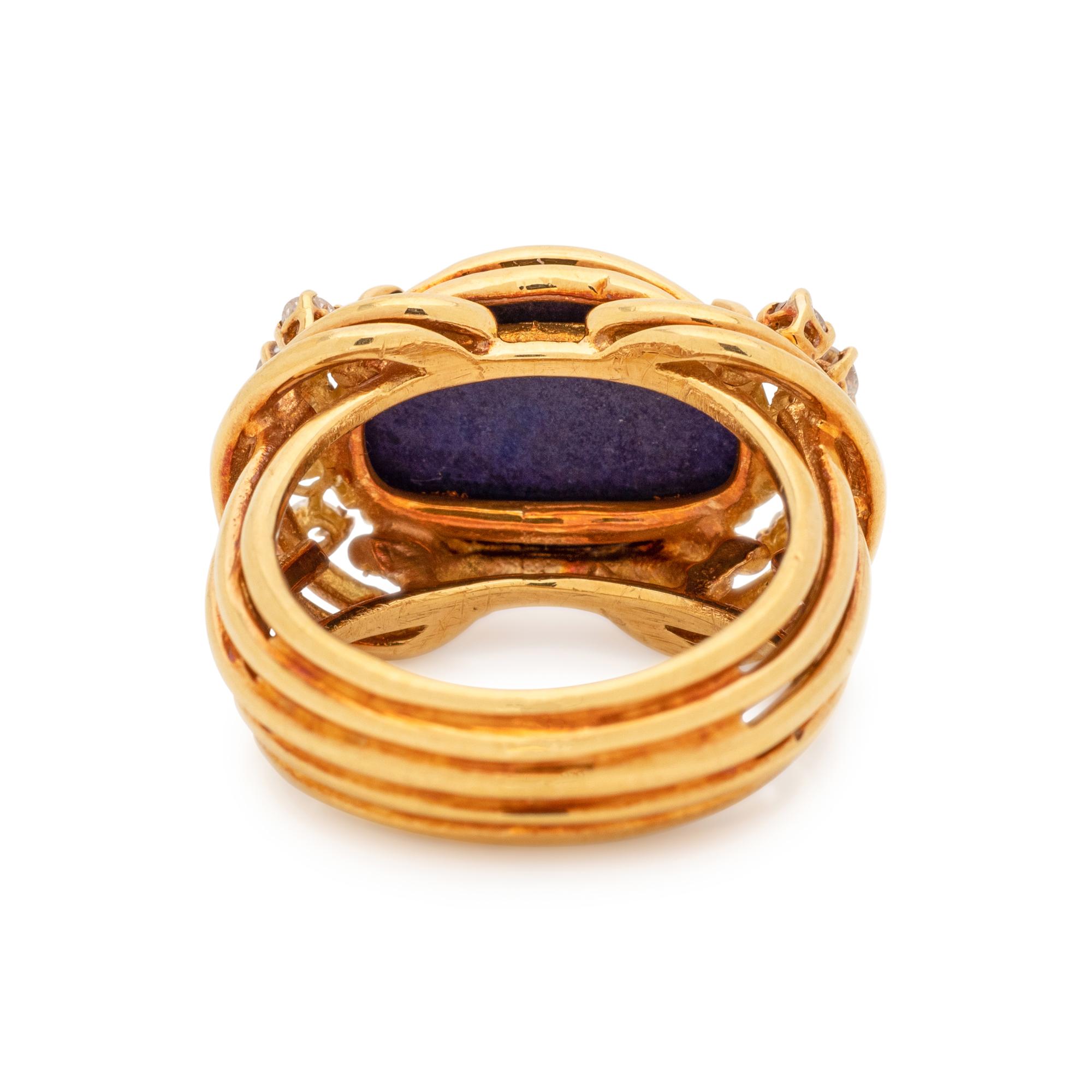 LAPIS LAZULI AND DIAMOND RING