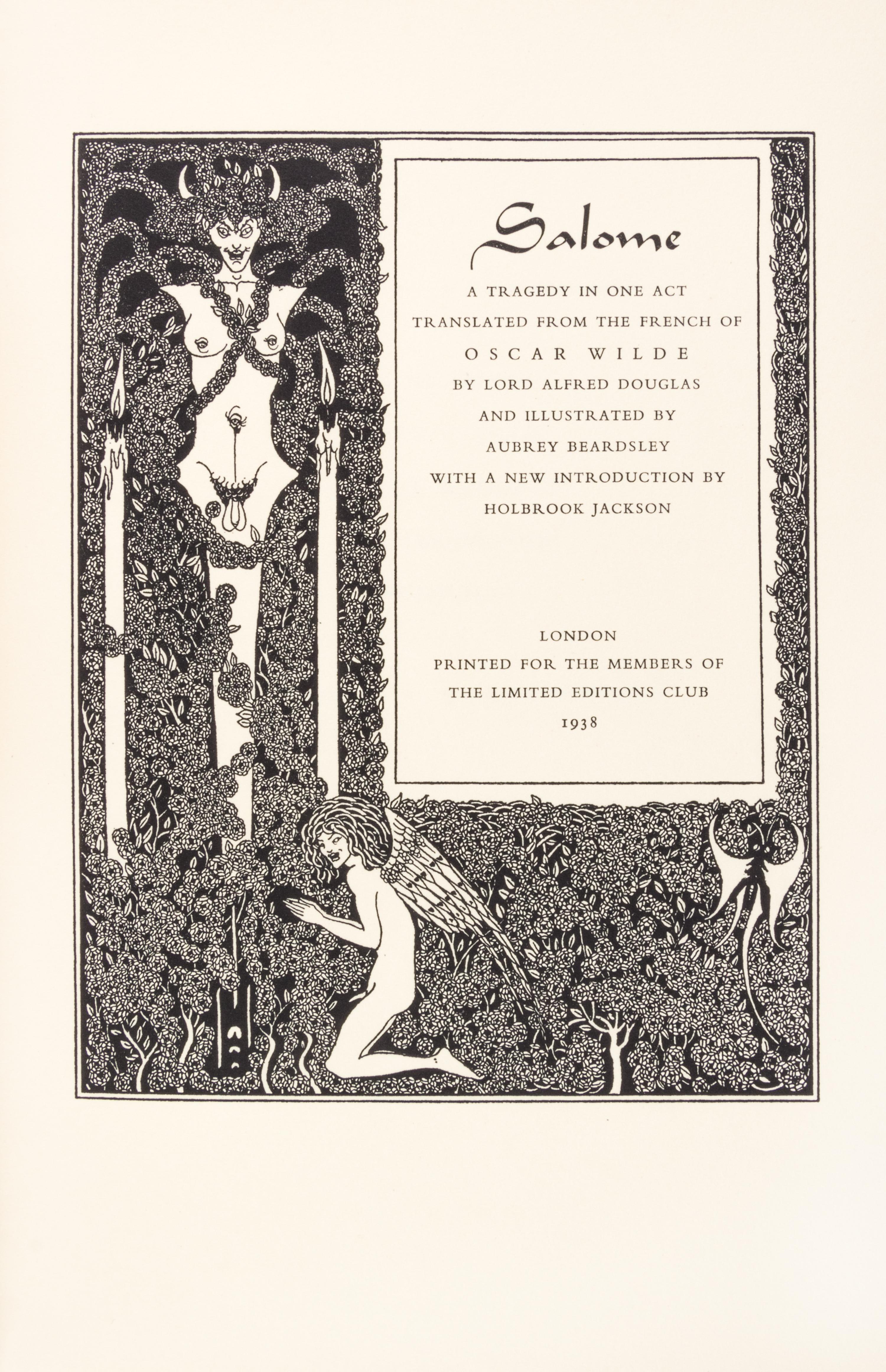 (LIMITED EDITIONS CLUB) WILDE, OSCAR. Salome. London, 1938. 2 vols. One of 1,500 copies, with 10 orig. pochoirs, signed by Derain.