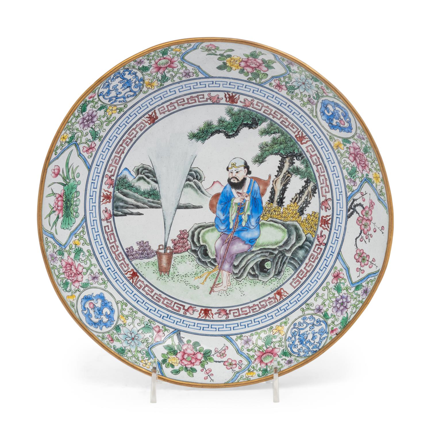 A Chinese Canton Enamel on Copper Plate