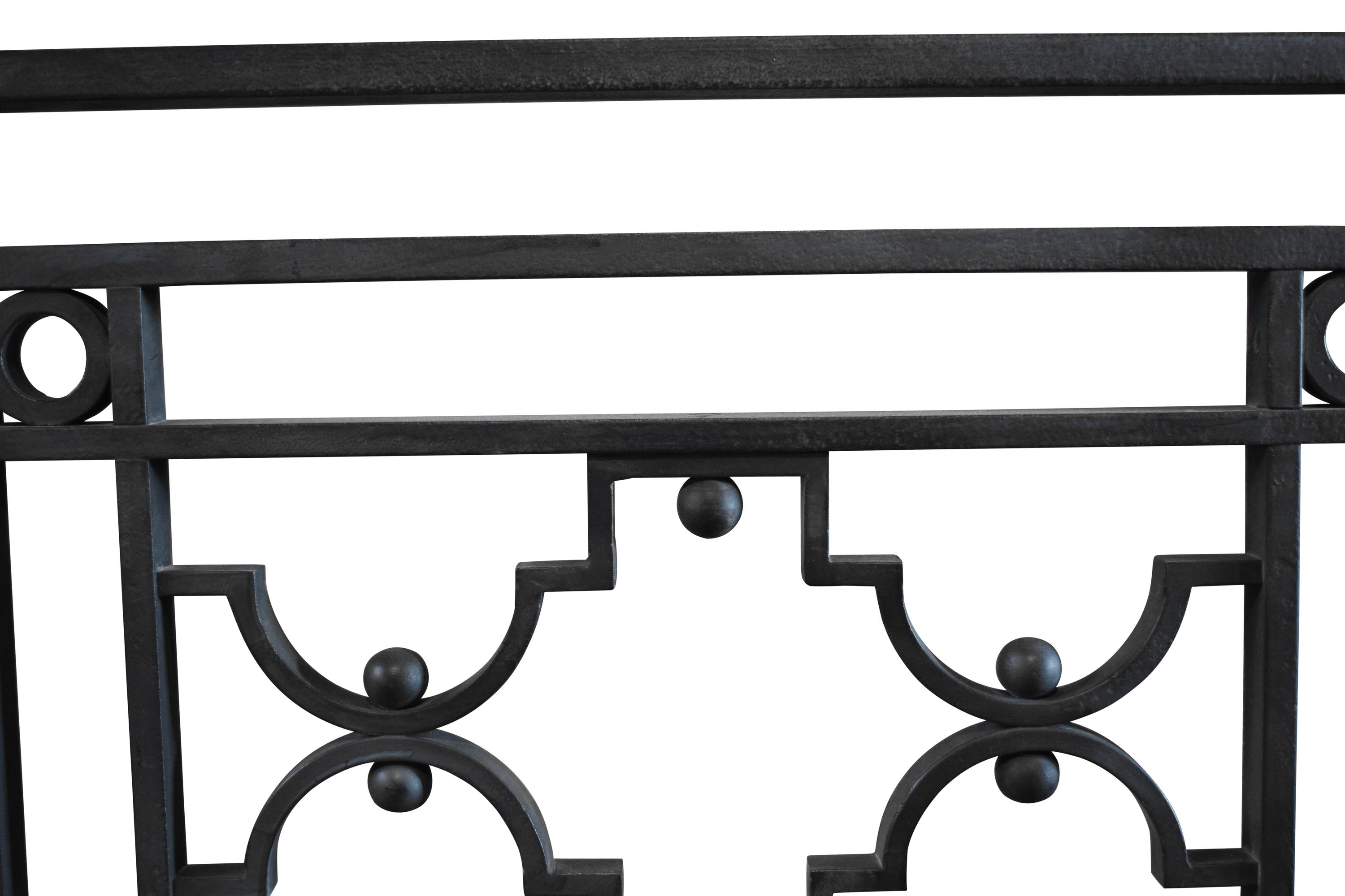 A George Maher Wrought Iron Balcony Rail 42.5" W x 1.5" D x 28.5" H — United States, Early 20th Century