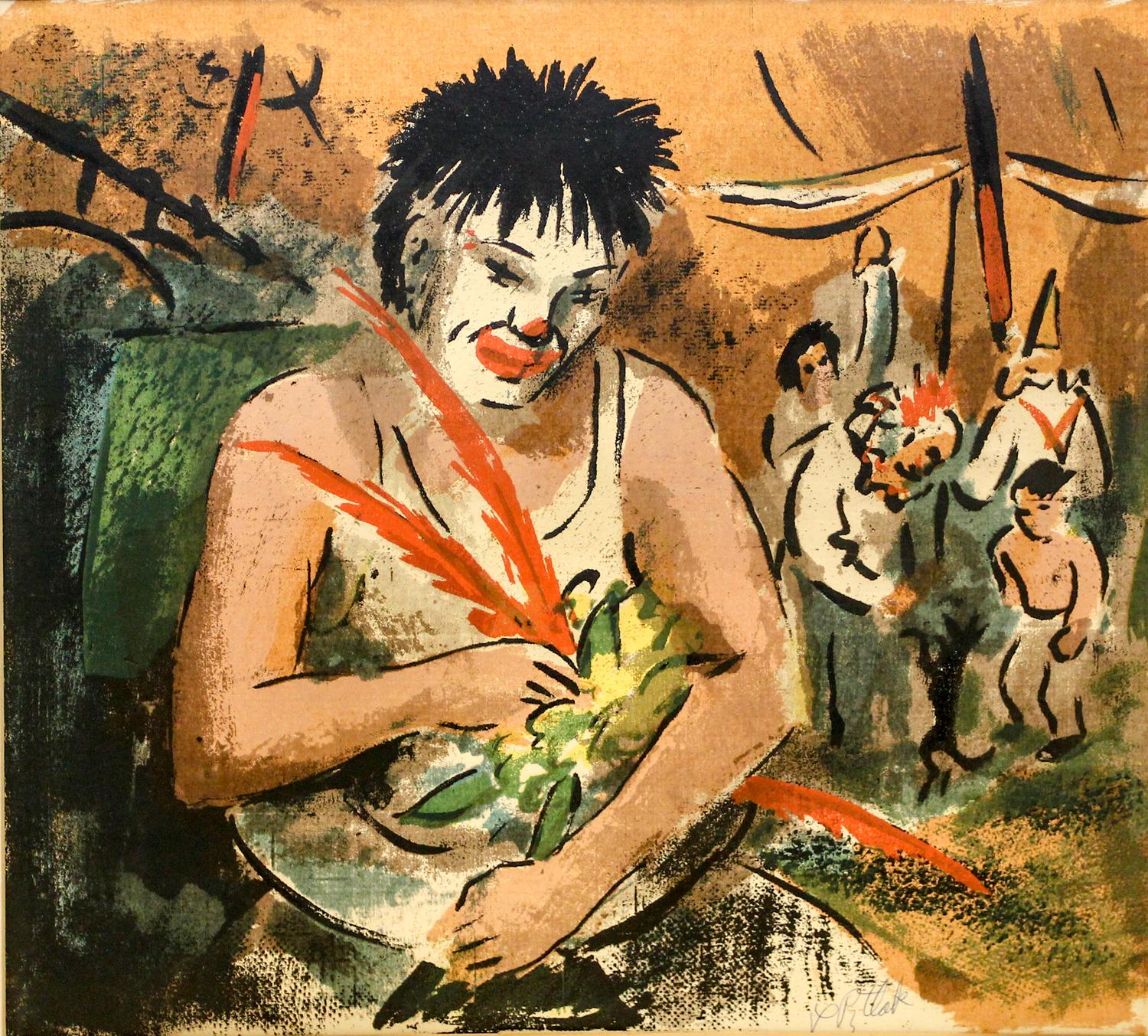 Leonard Pytlak, (American, b. 1910), Two color silkscreens depicting circus scenes.