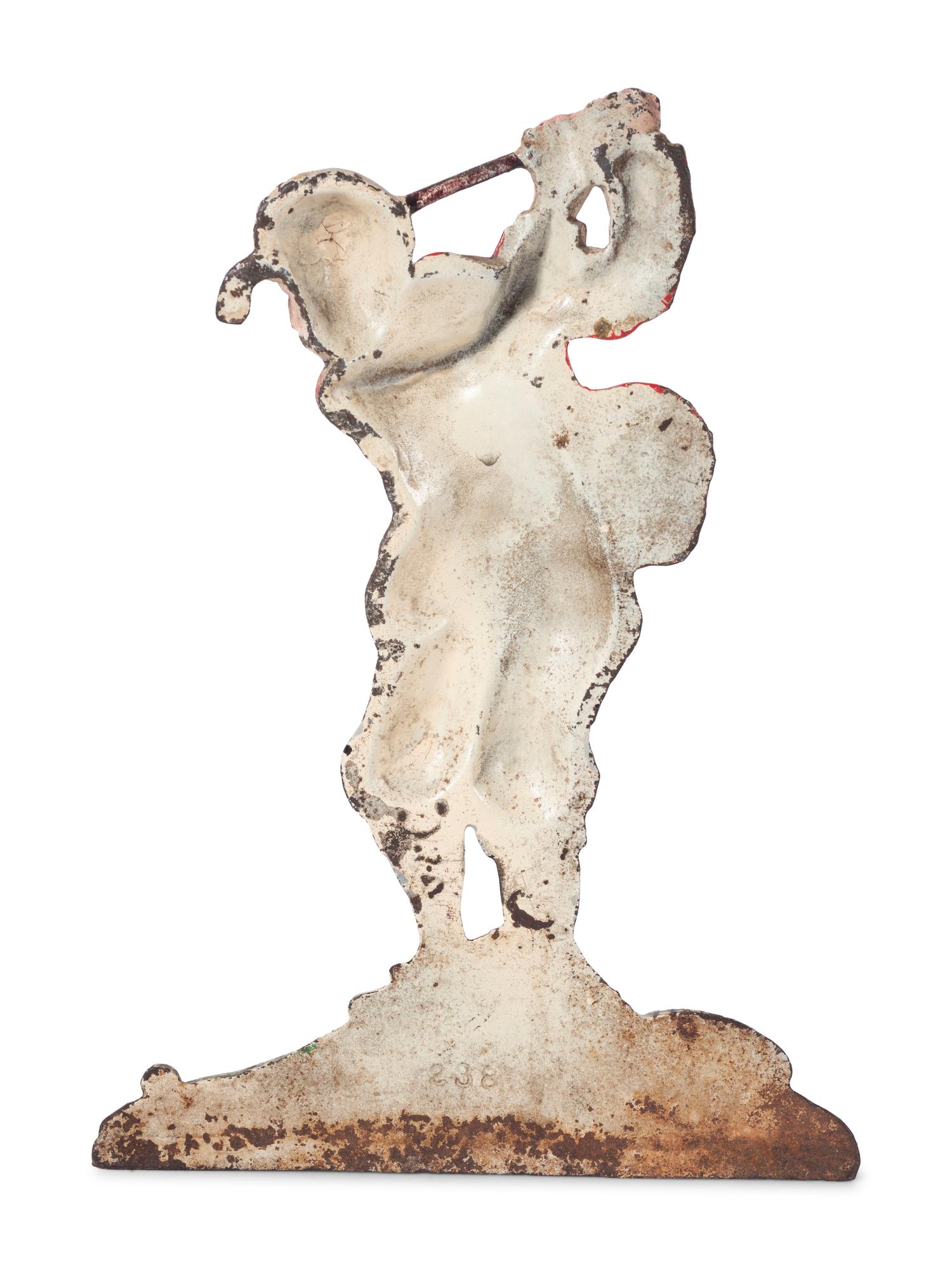 Two Painted Cast Iron 'Golfer' Door Stops