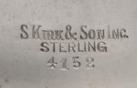 An American Silver Bowl, S. Kirk & Son, Baltimore, MD, monogrammed G.V.S., raised on a stepped circular foot.