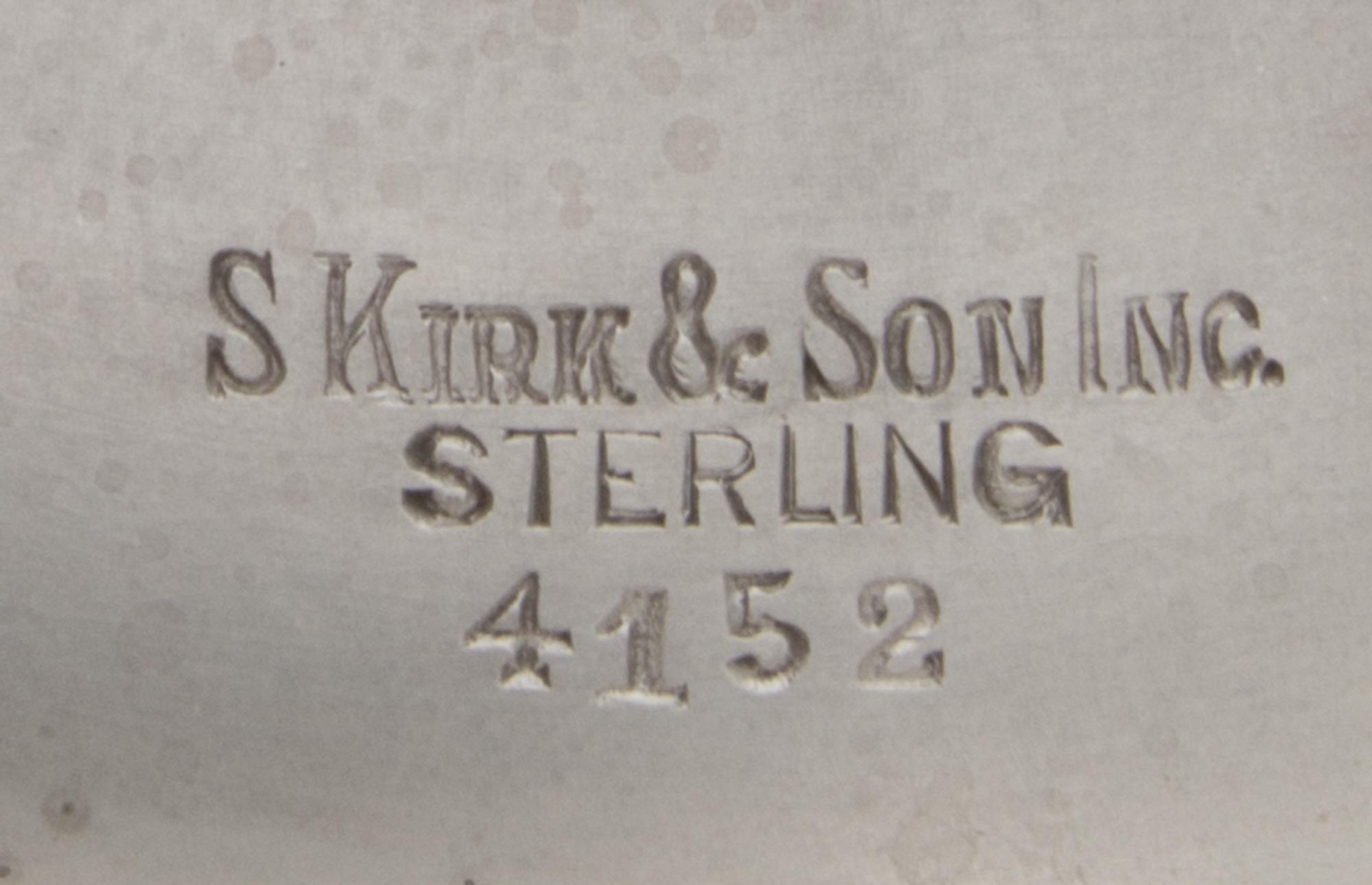 An American Silver Bowl, S. Kirk & Son, Baltimore, MD, monogrammed G.V.S., raised on a stepped circular foot.