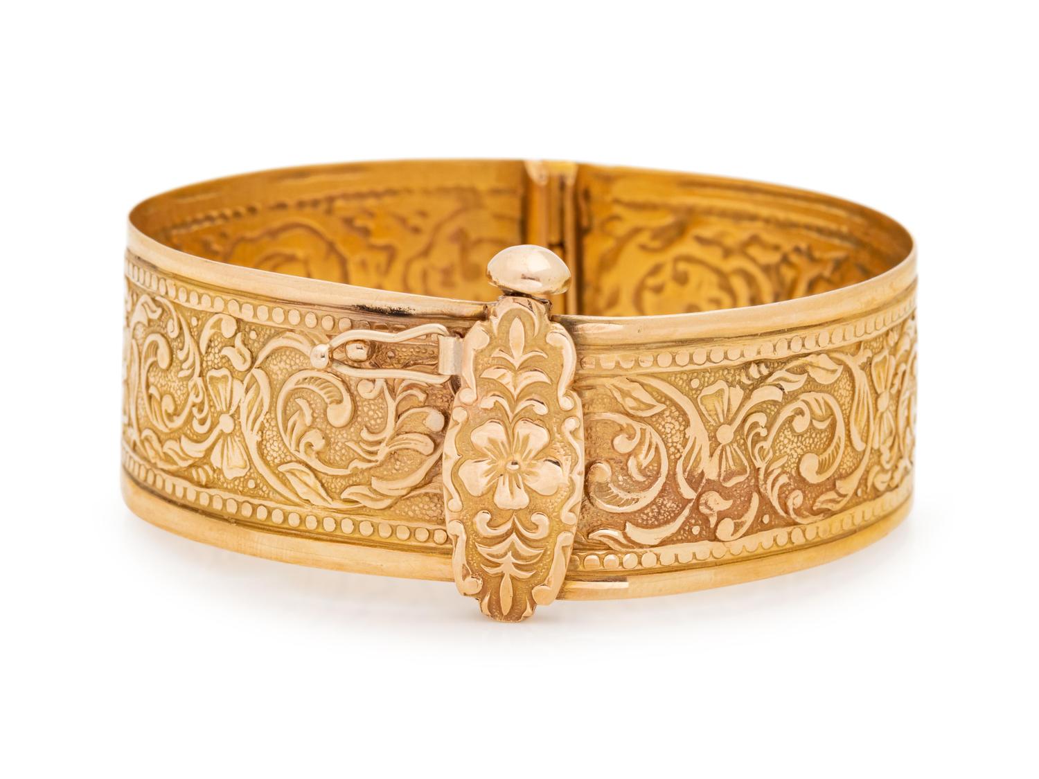 A 14 Karat Yellow Gold Bangle Bracelet,
