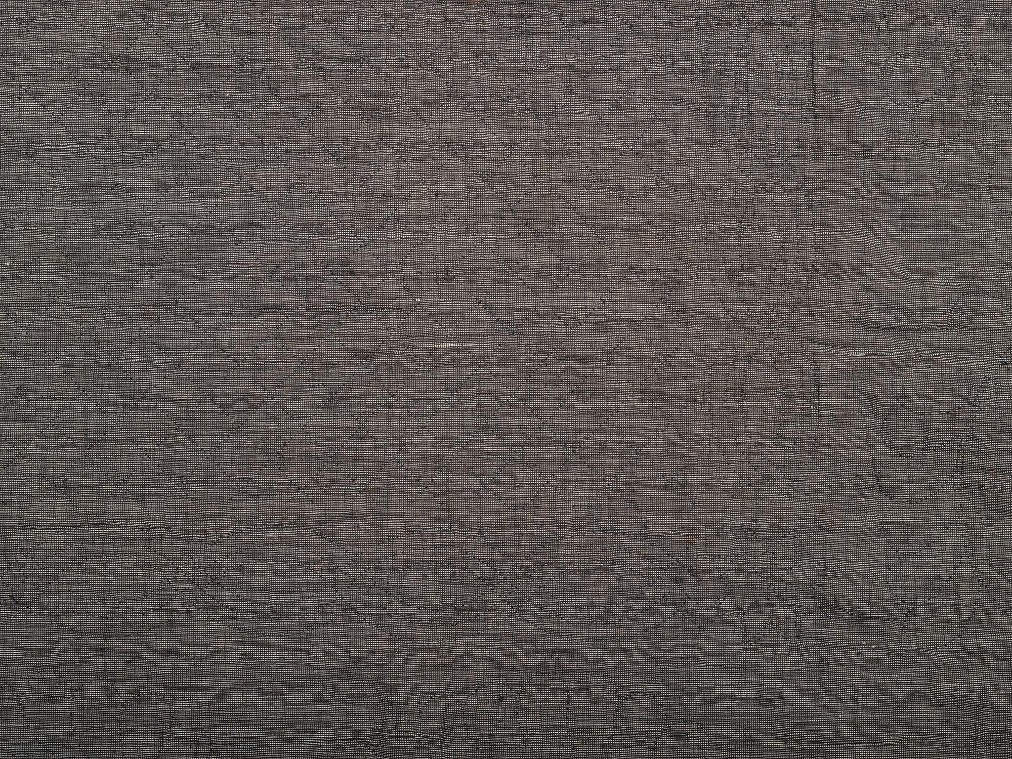 An Amish Gray and Maroon Bars Pattern Wool and Flannel Quilt