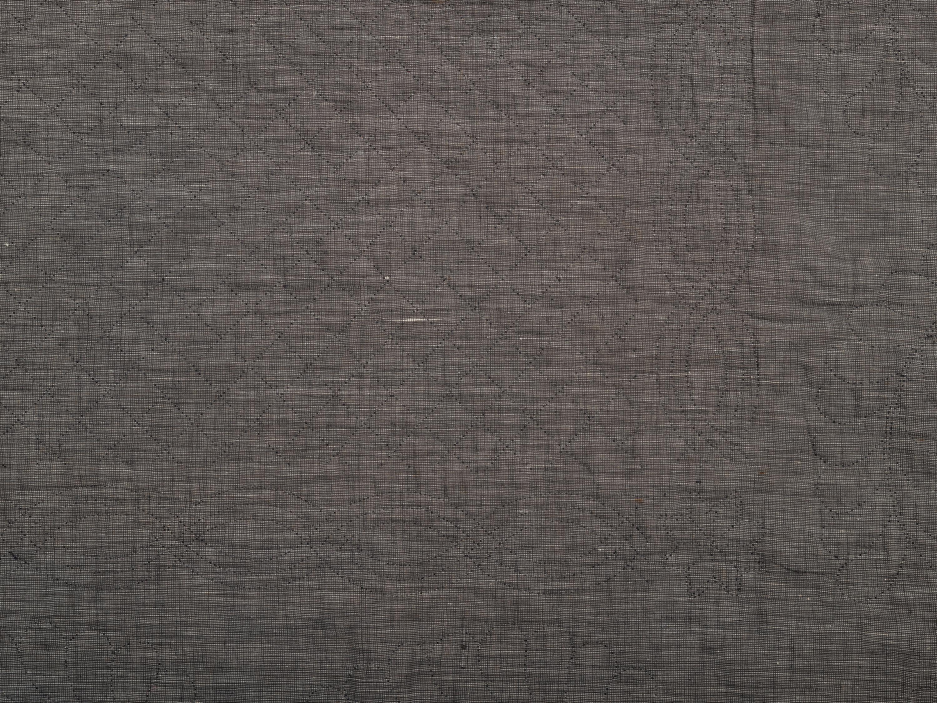 An Amish Gray and Maroon Bars Pattern Wool and Flannel Quilt