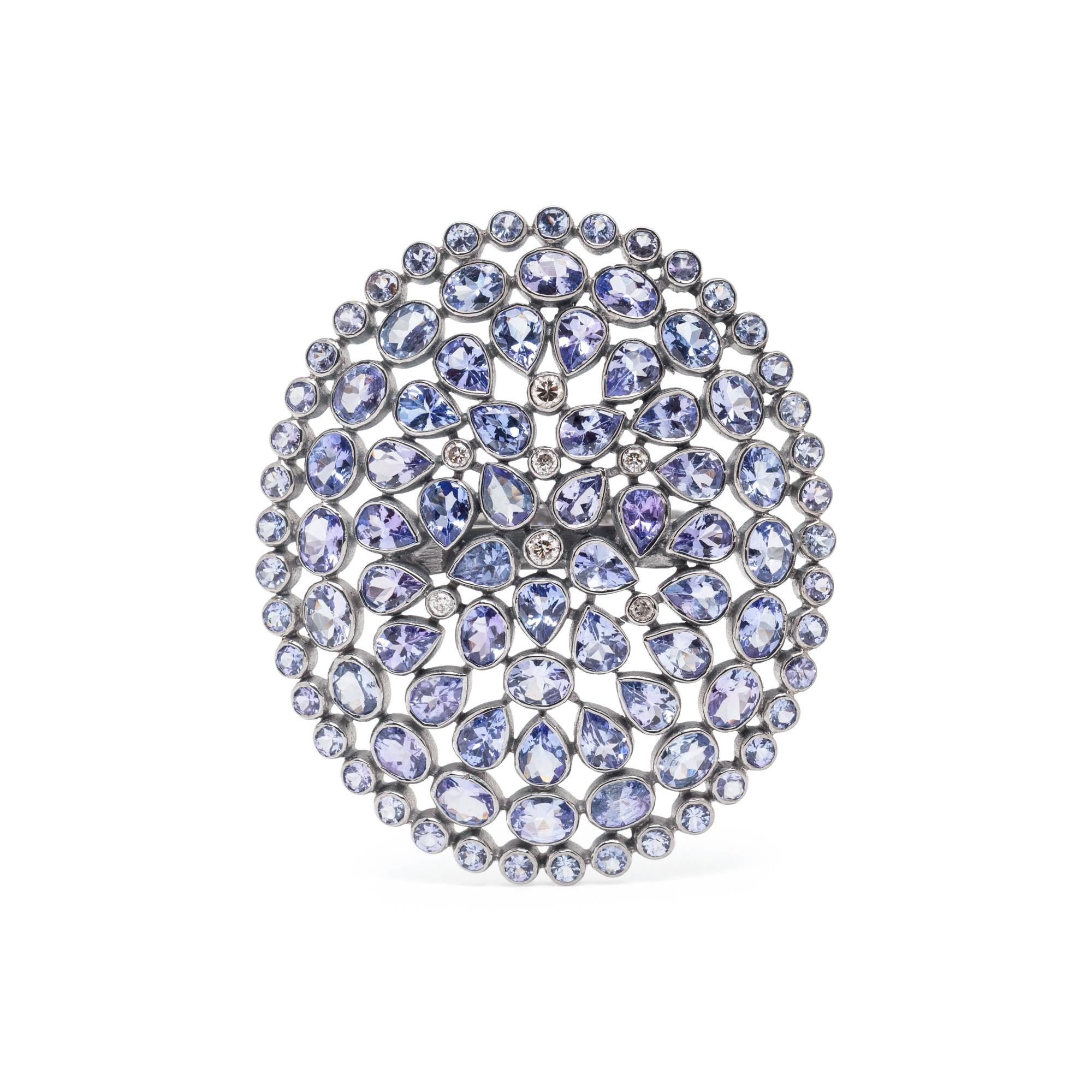 TANZANITE AND DIAMOND RING