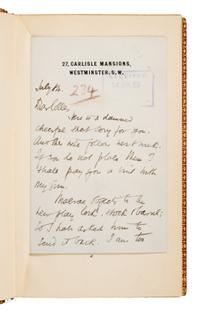 Maugham, W. Somerset (1874-1965). Autograph letter signed ("W.S. Maugham") to Maugham's literary agent, William Morris Colles, Westminster, 14 July 1903.
