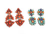 Six Pairs of Southwestern Earrings Length of longest 3 1/2 inches
